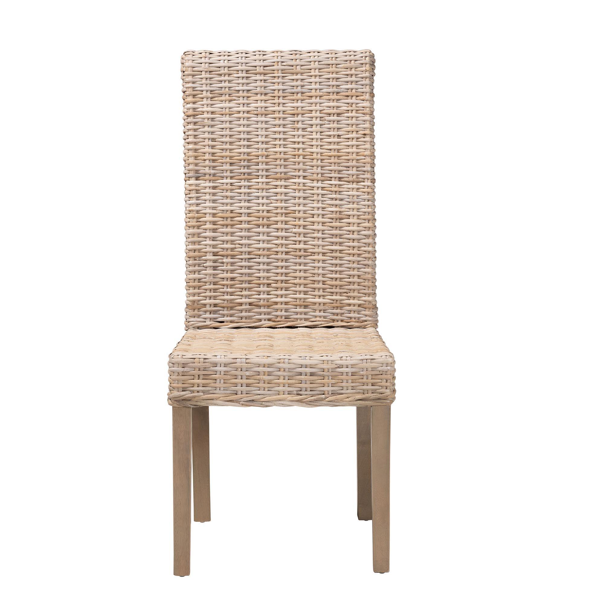 bali & pari Santiago Bohemian Kubu Rattan and Mango Wood Dining Chair