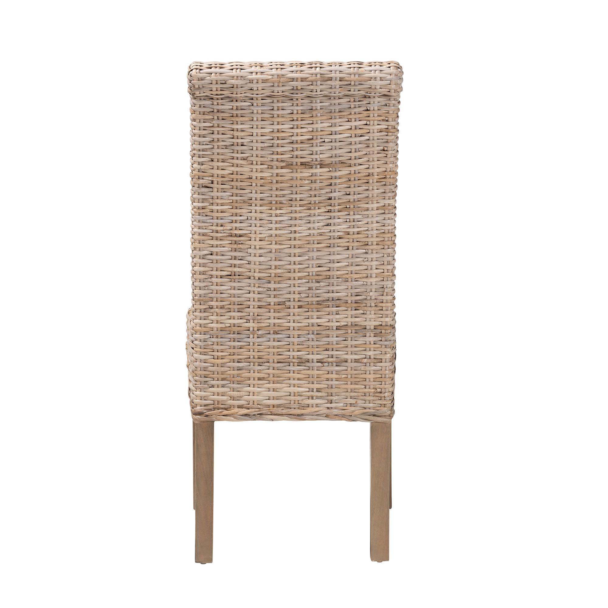 bali & pari Santiago Bohemian Kubu Rattan and Mango Wood Dining Chair