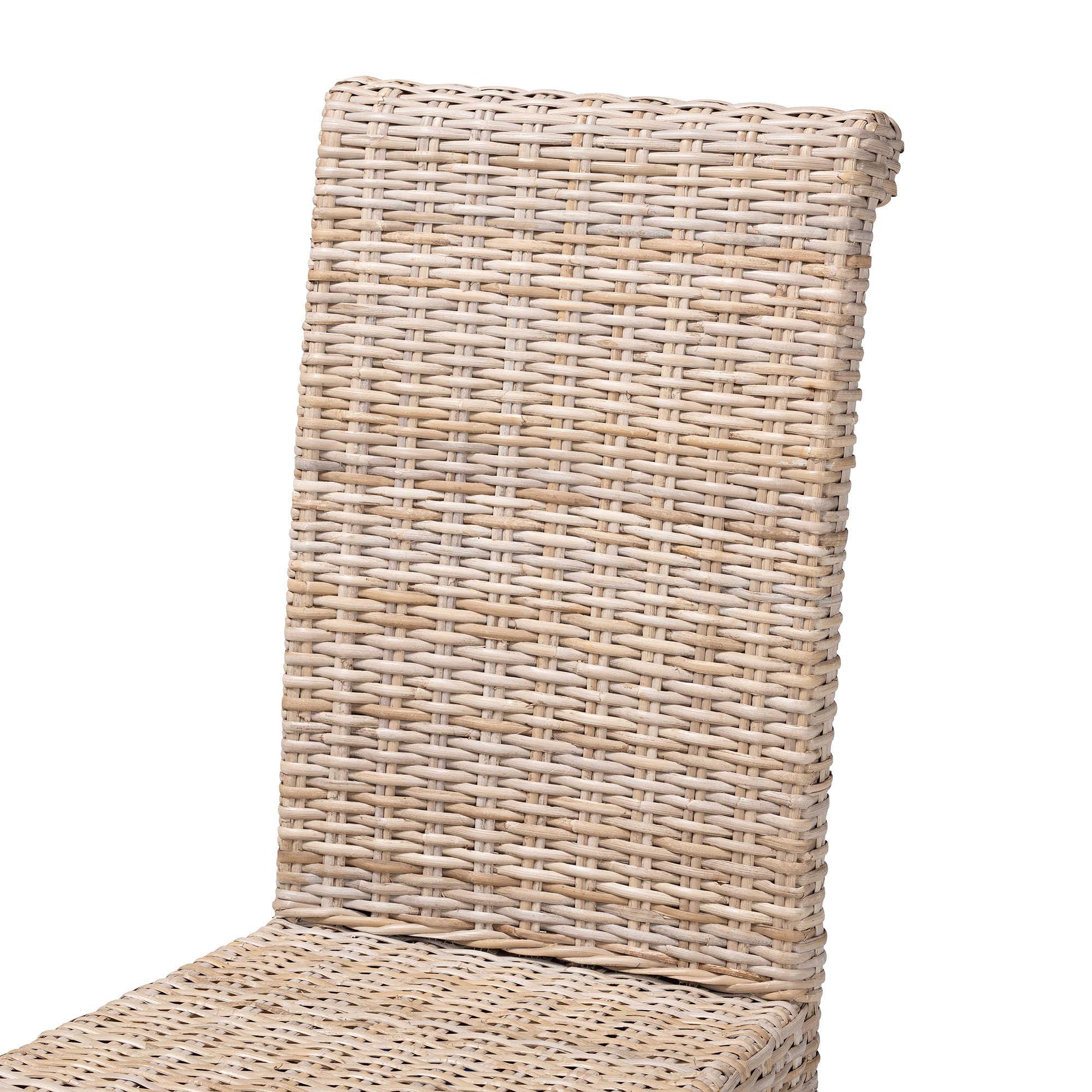 bali & pari Santiago Bohemian Kubu Rattan and Mango Wood Dining Chair