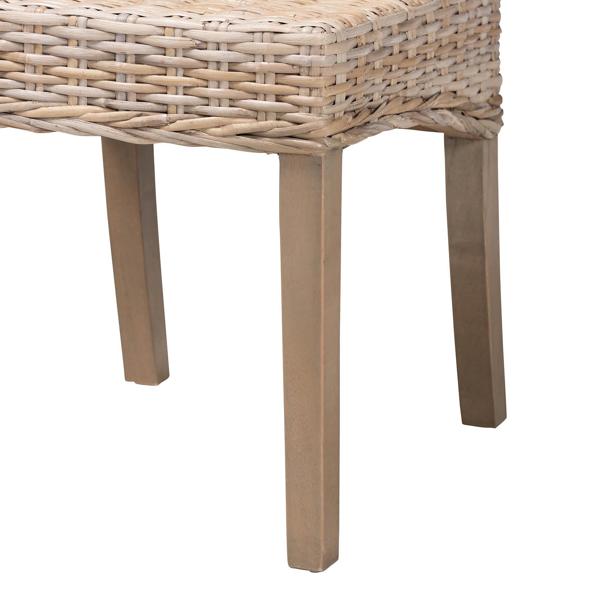 bali & pari Santiago Bohemian Kubu Rattan and Mango Wood Dining Chair