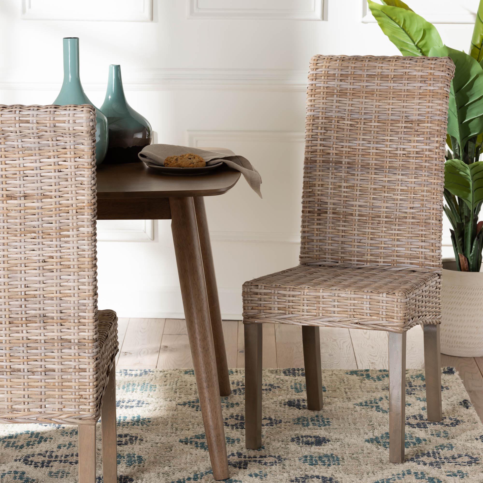 bali & pari Santiago Bohemian Kubu Rattan and Mango Wood Dining Chair