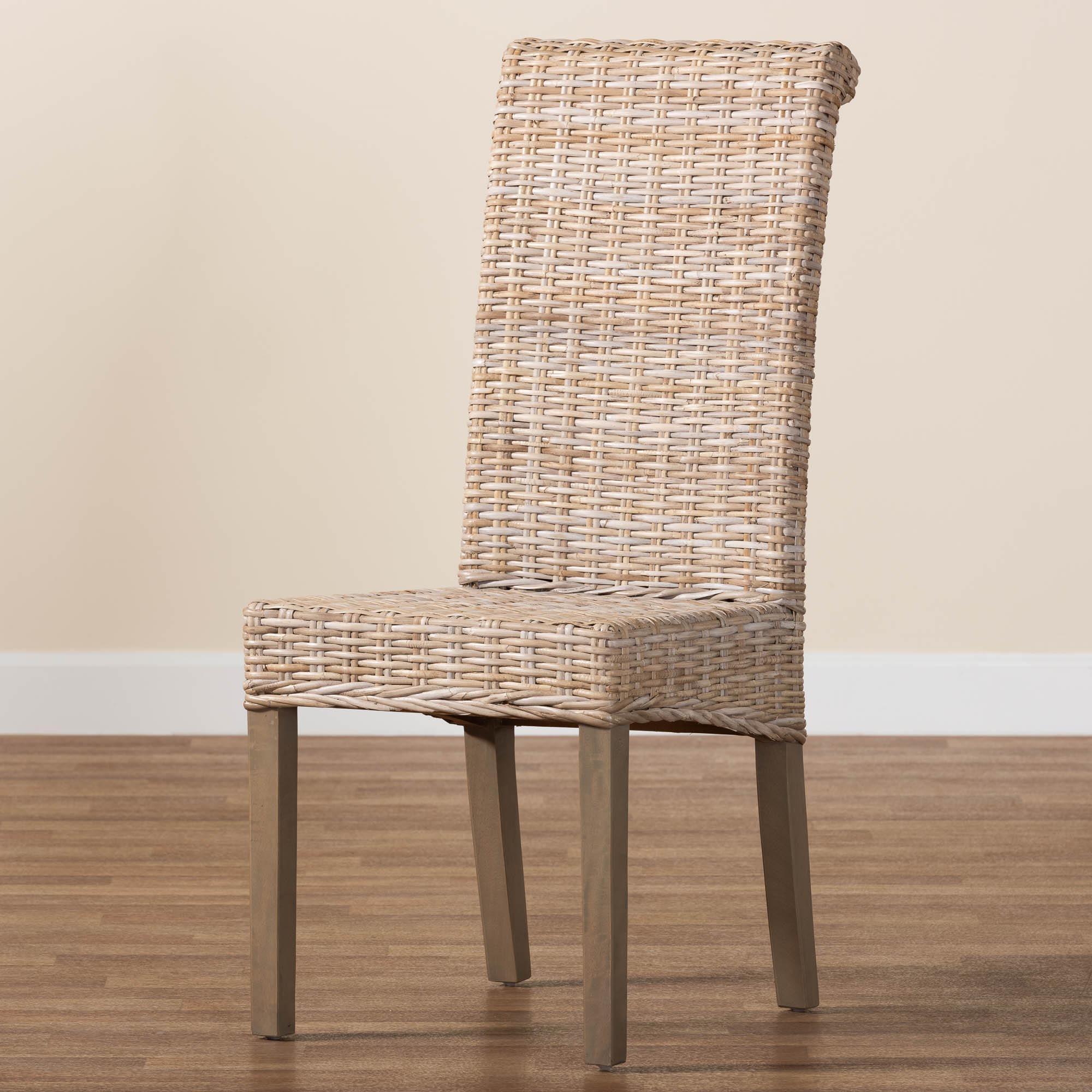 bali & pari Santiago Bohemian Kubu Rattan and Mango Wood Dining Chair