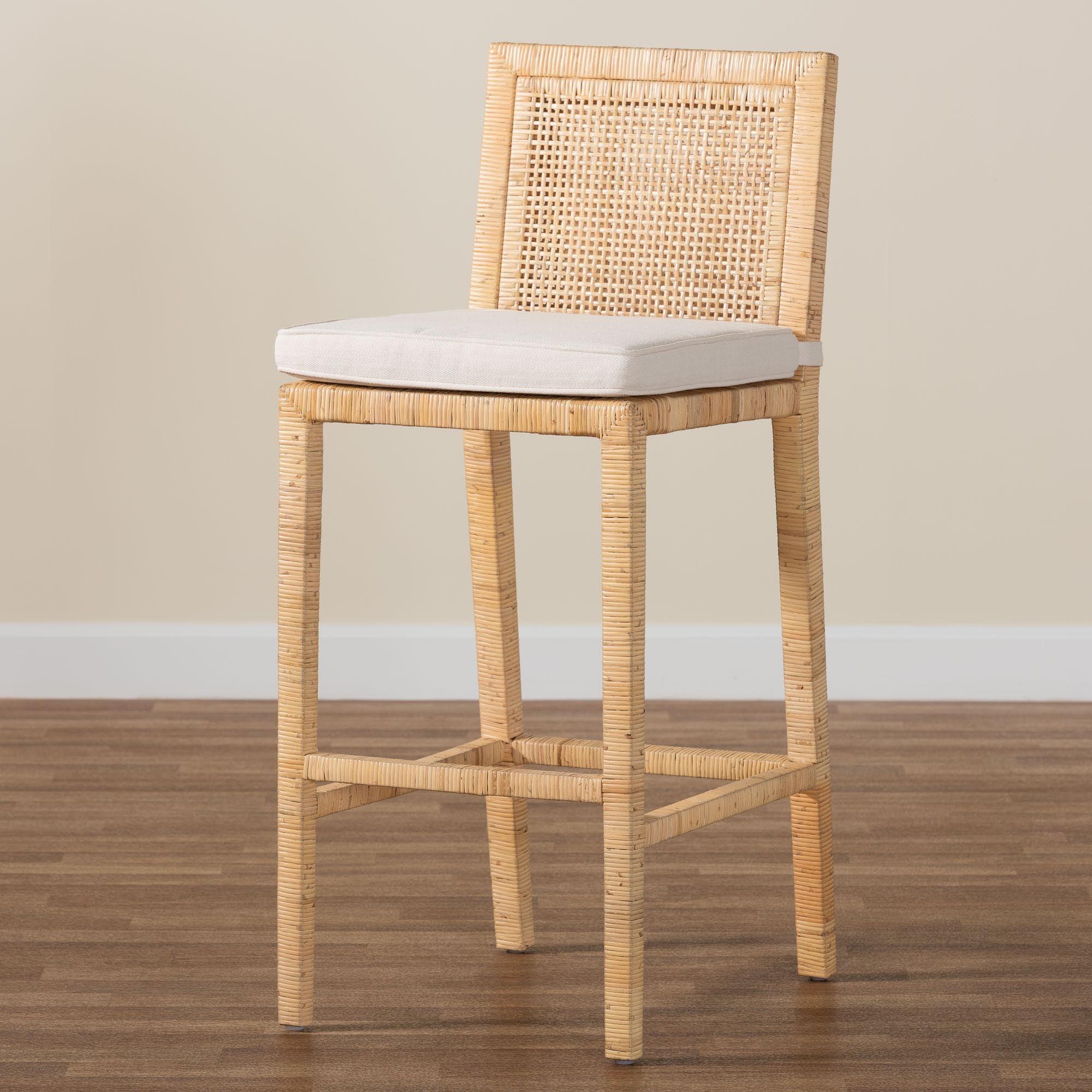 bali & pari Sofia Bohemian Rattan Bar Stool