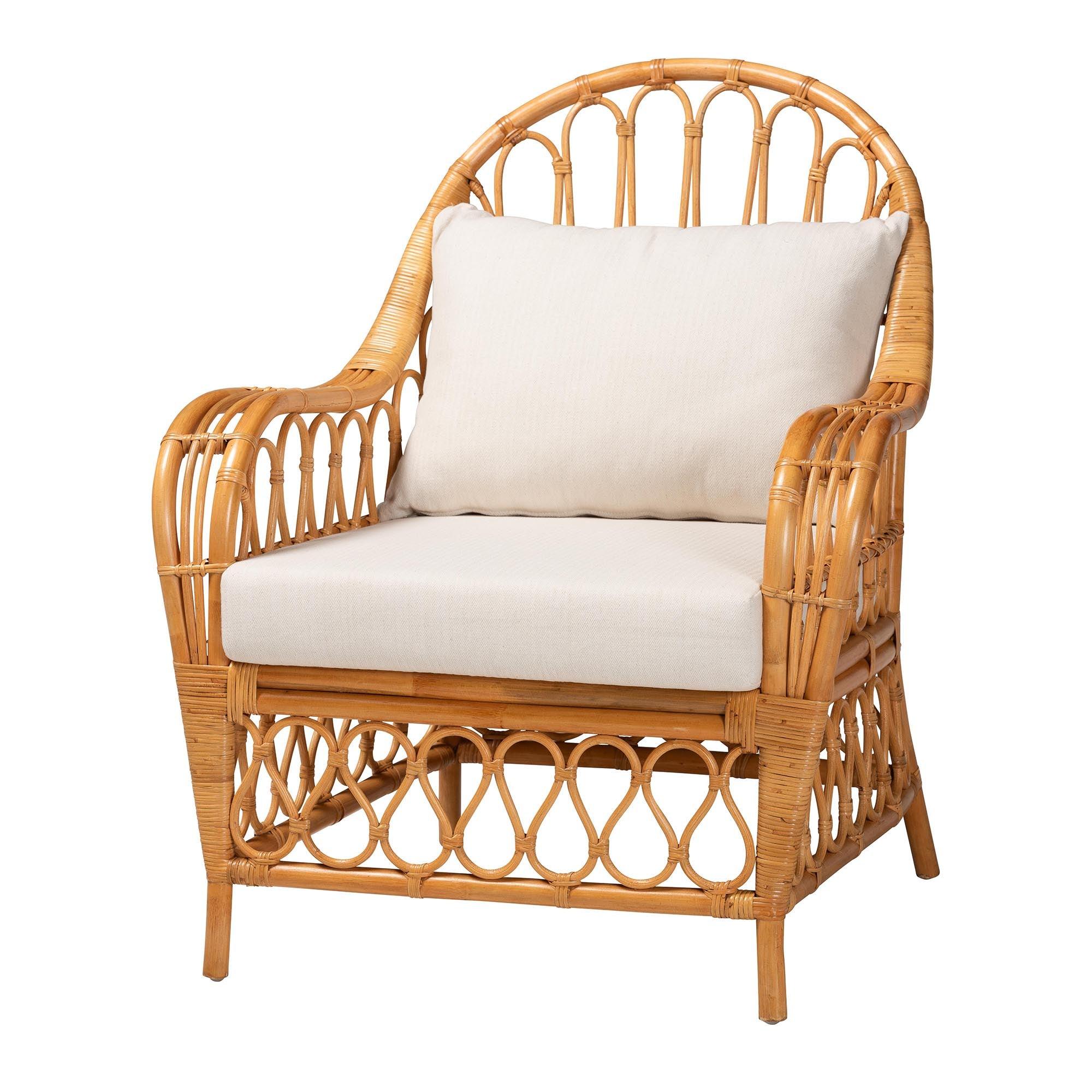 bali & pari Reina Bohemian Light Honey Rattan Arm Chair