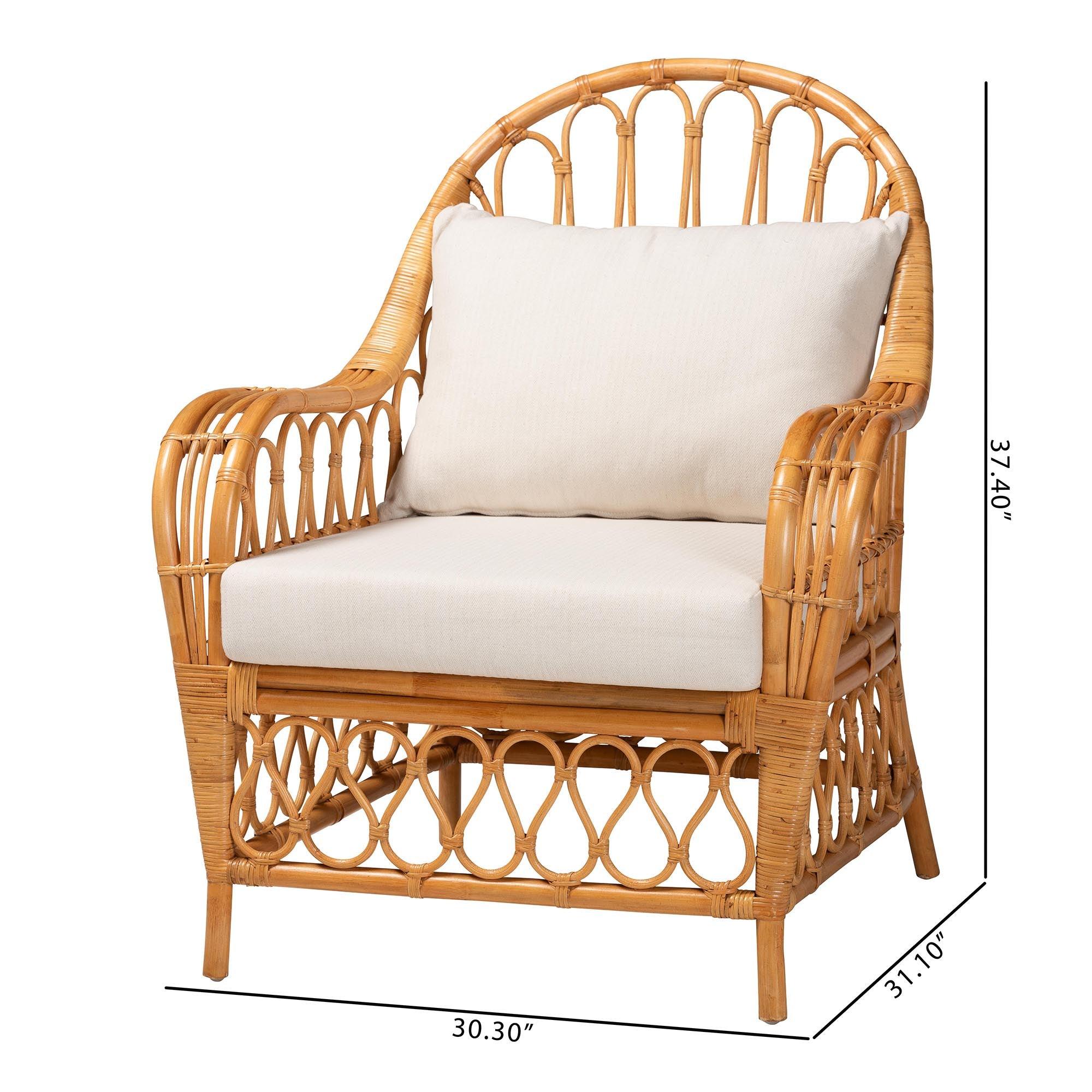 bali & pari Reina Bohemian Light Honey Rattan Arm Chair