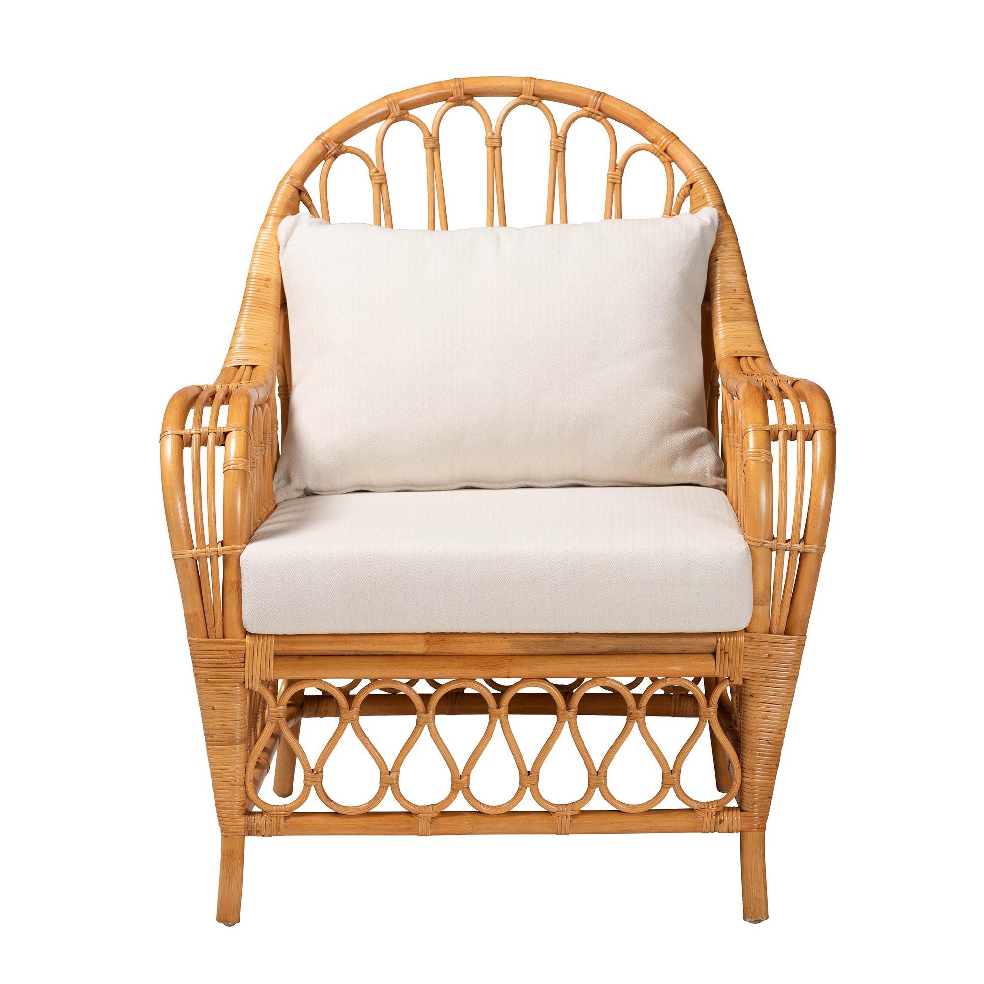 bali & pari Reina Bohemian Light Honey Rattan Arm Chair