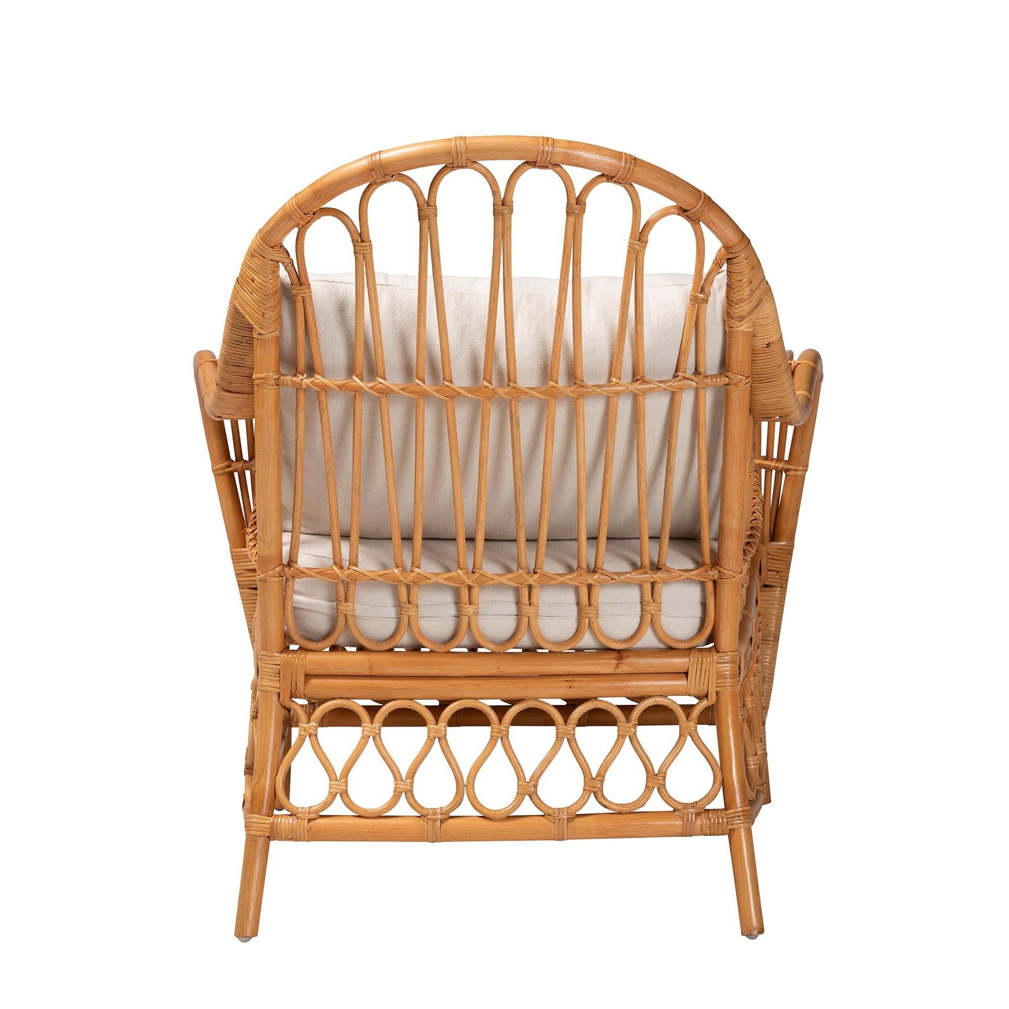 bali & pari Reina Bohemian Light Honey Rattan Arm Chair