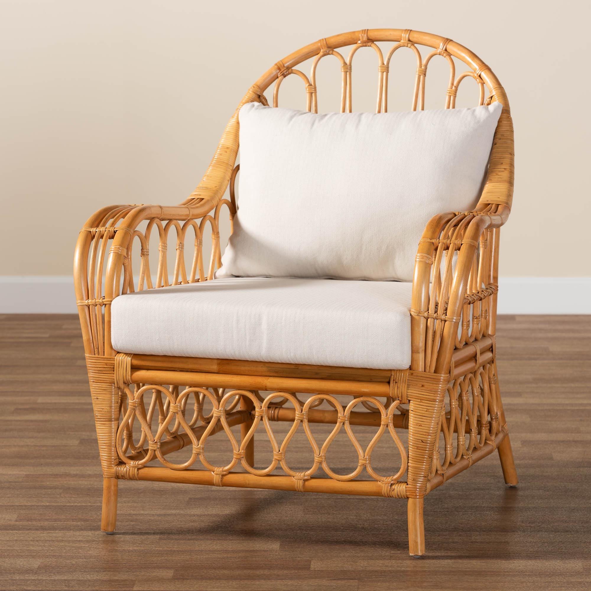 bali & pari Reina Bohemian Light Honey Rattan Arm Chair