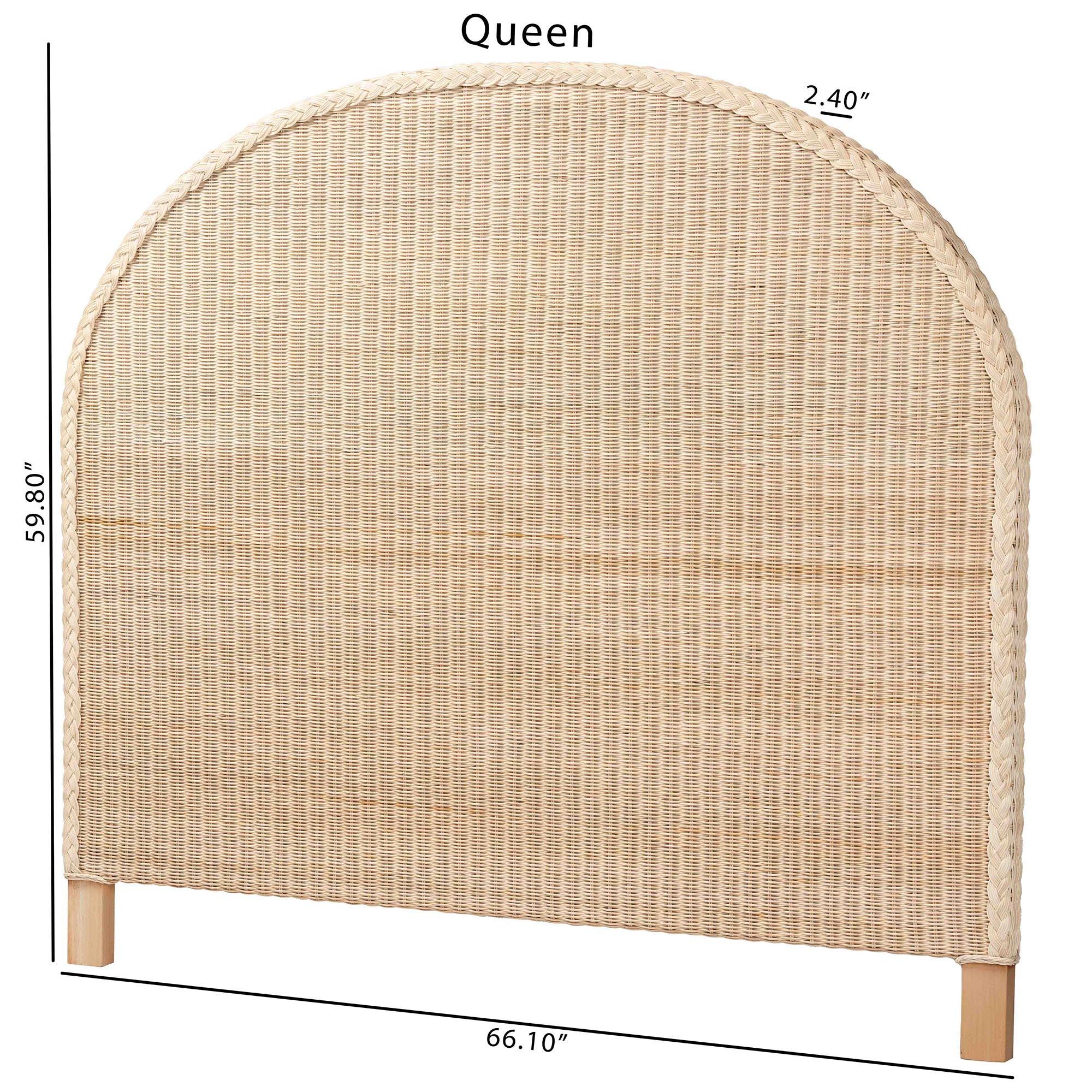 bali & pari Lanica Japandi Sun Bleached Rattan Standalone Headboard