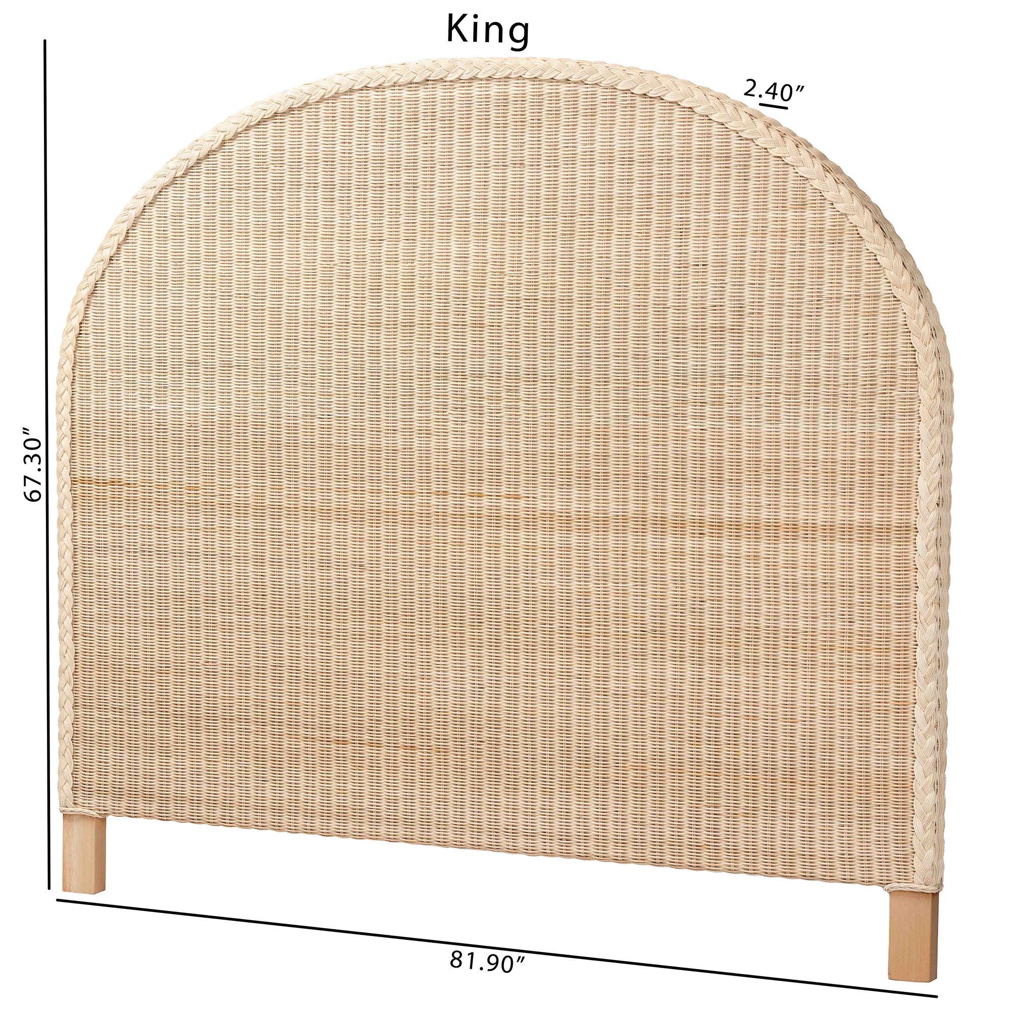 bali & pari Lanica Japandi Sun Bleached Rattan Standalone Headboard