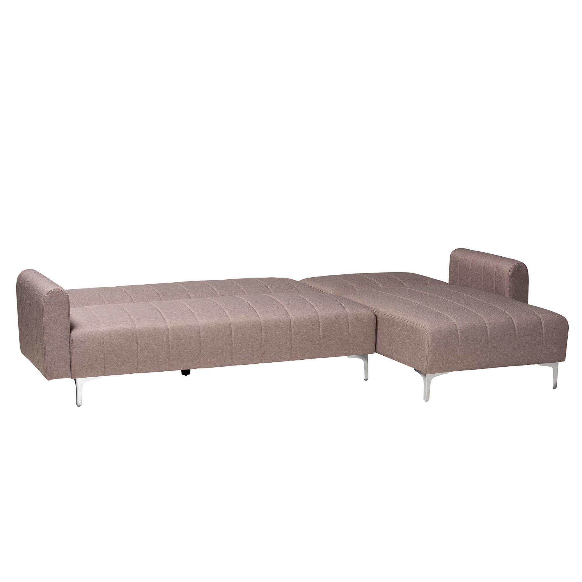 Lanoma Contemporary Clay Fabric Upholstered Convertible Sleeper Sofa