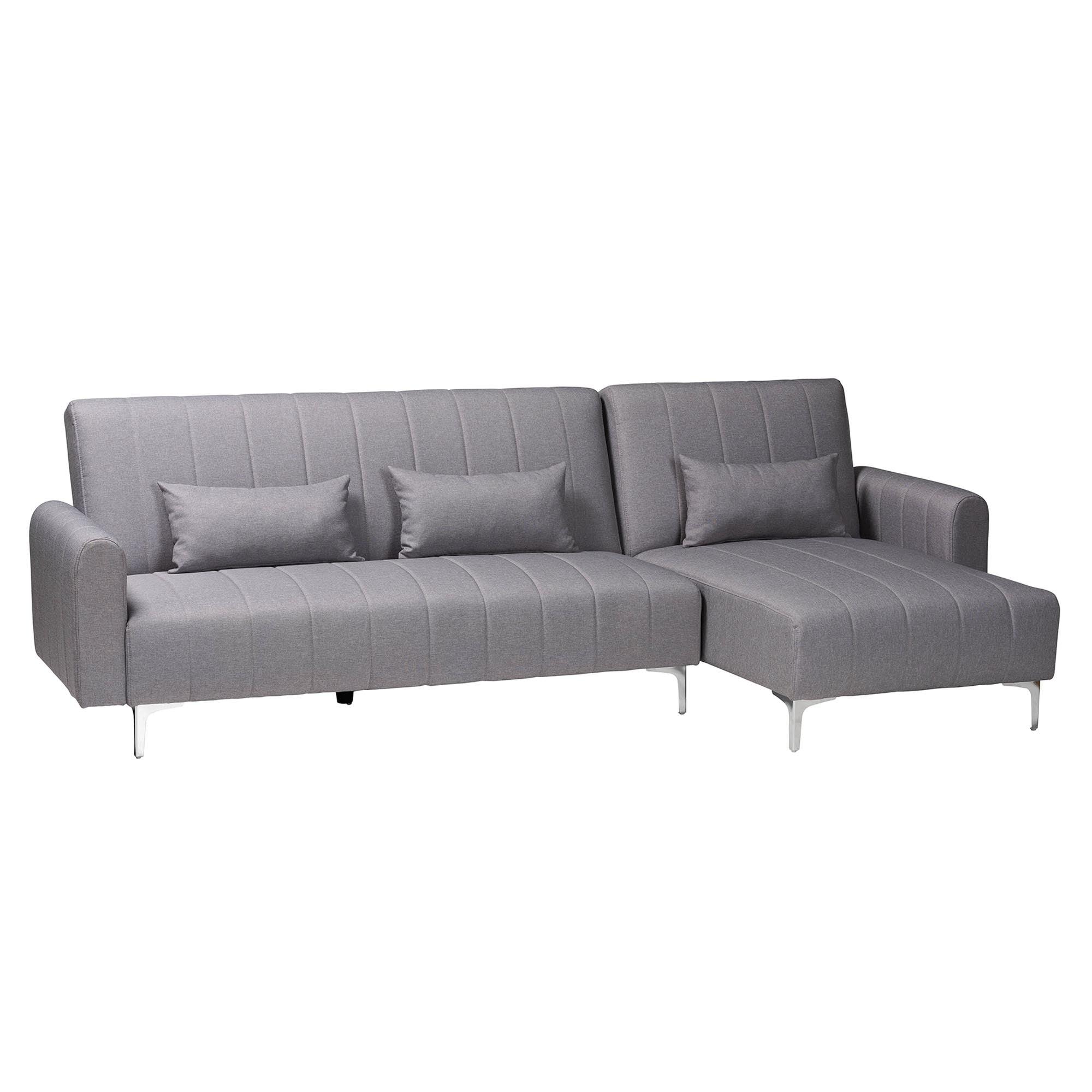 Lanoma Contemporary Slate Fabric Upholstered Convertible Sleeper Sofa