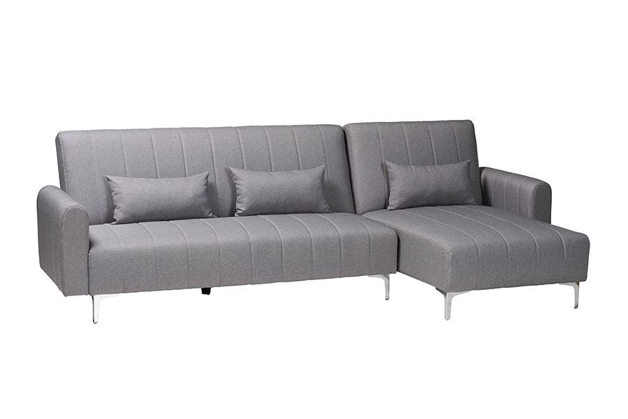 Lanoma Contemporary Slate Fabric Upholstered Convertible Sleeper Sofa