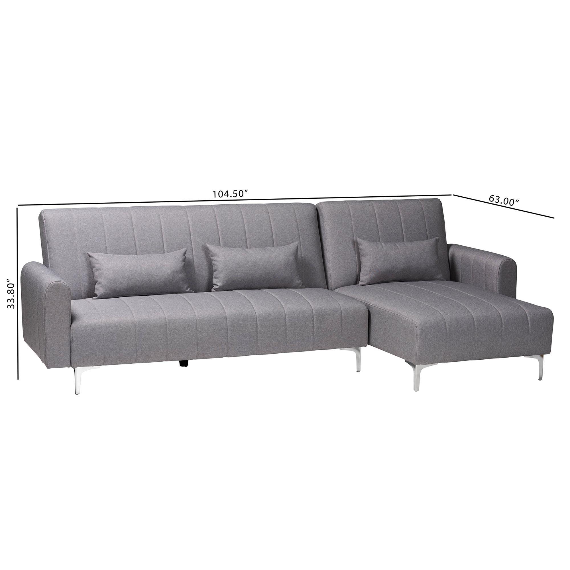 Lanoma Contemporary Slate Fabric Upholstered Convertible Sleeper Sofa