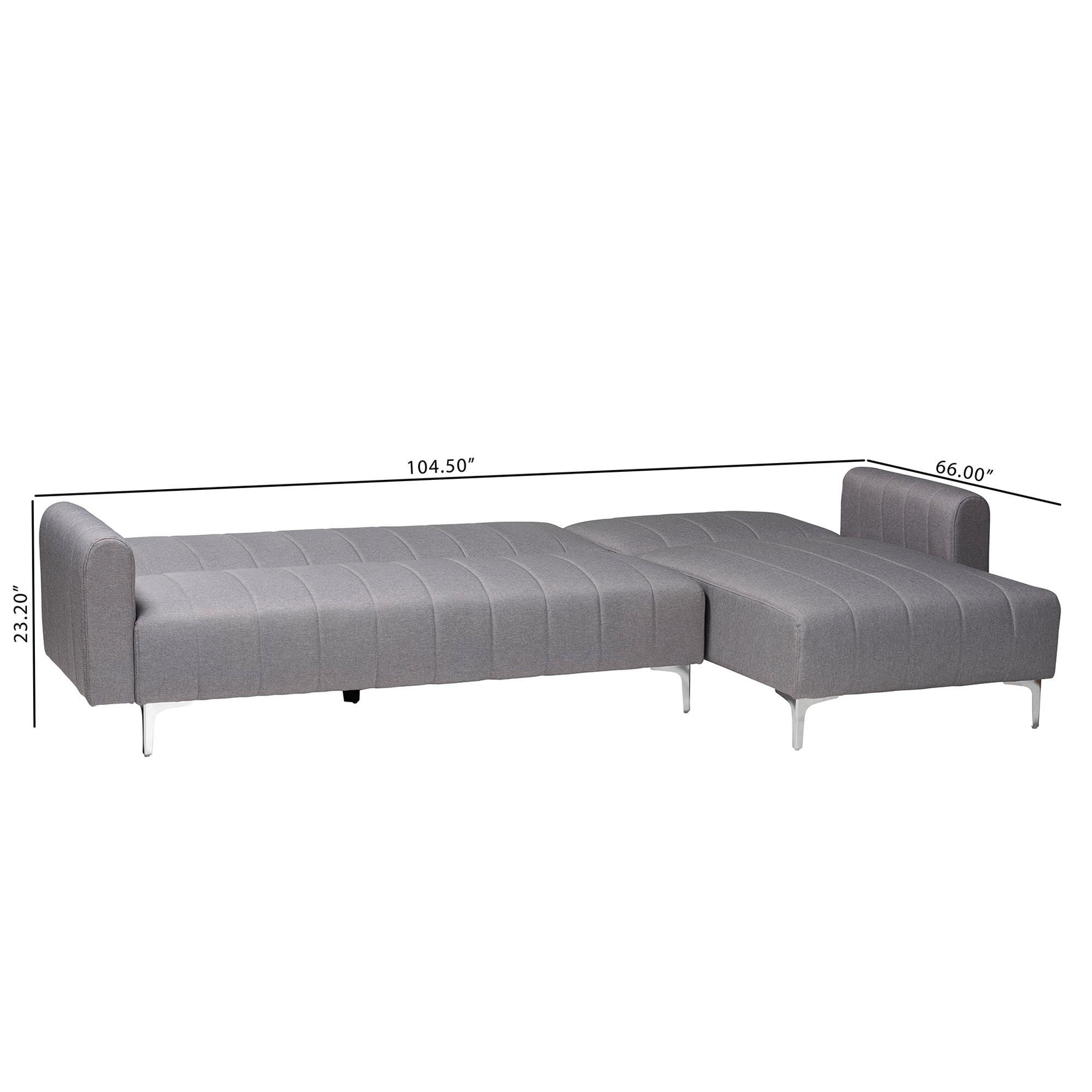 Lanoma Contemporary Slate Fabric Upholstered Convertible Sleeper Sofa