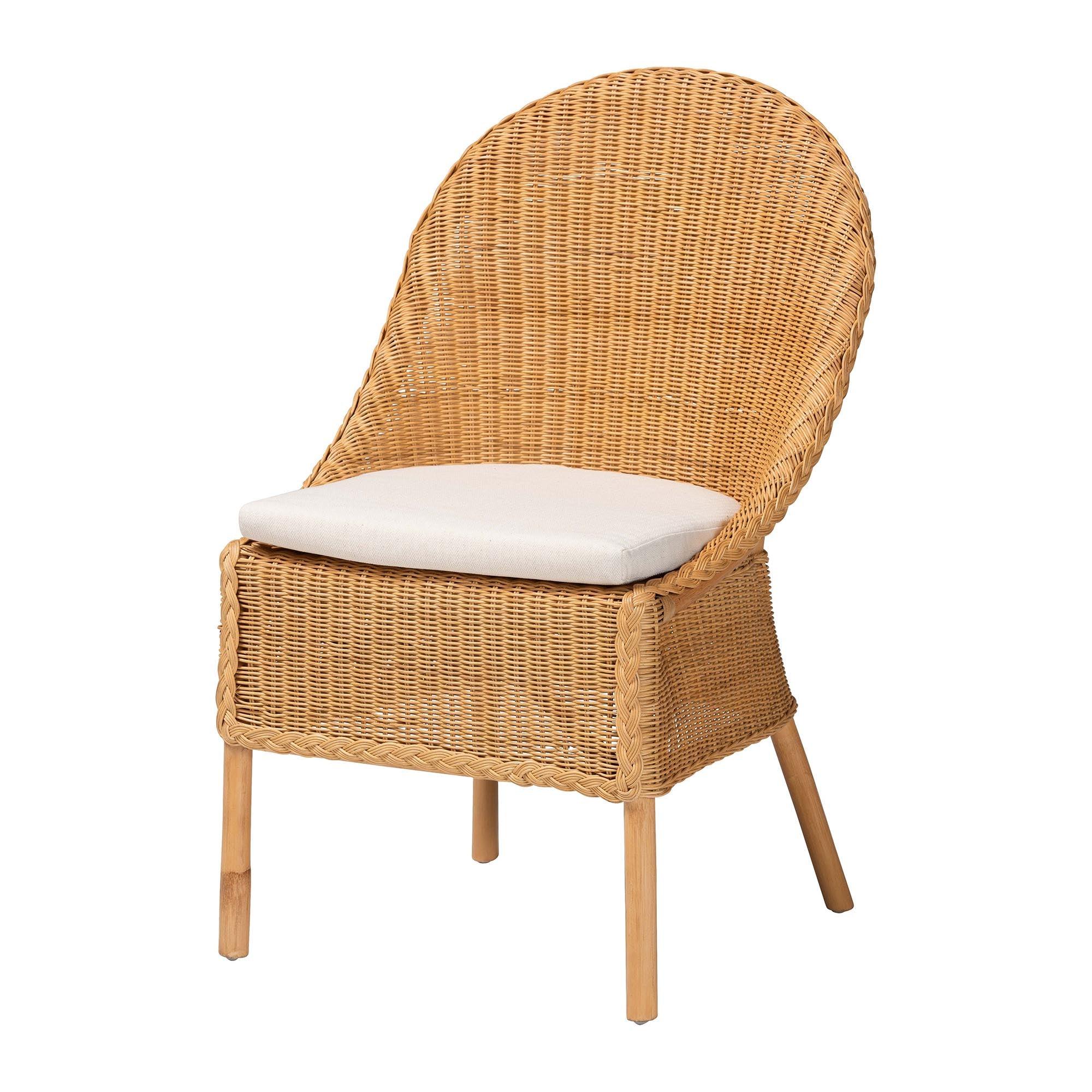 bali & pari Camelia Bohemian Light Honey Rattan Dining Chair