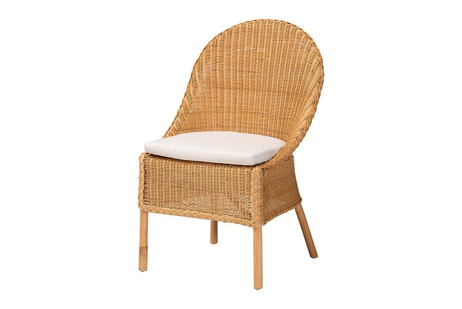 bali & pari Camelia Bohemian Light Honey Rattan Dining Chair