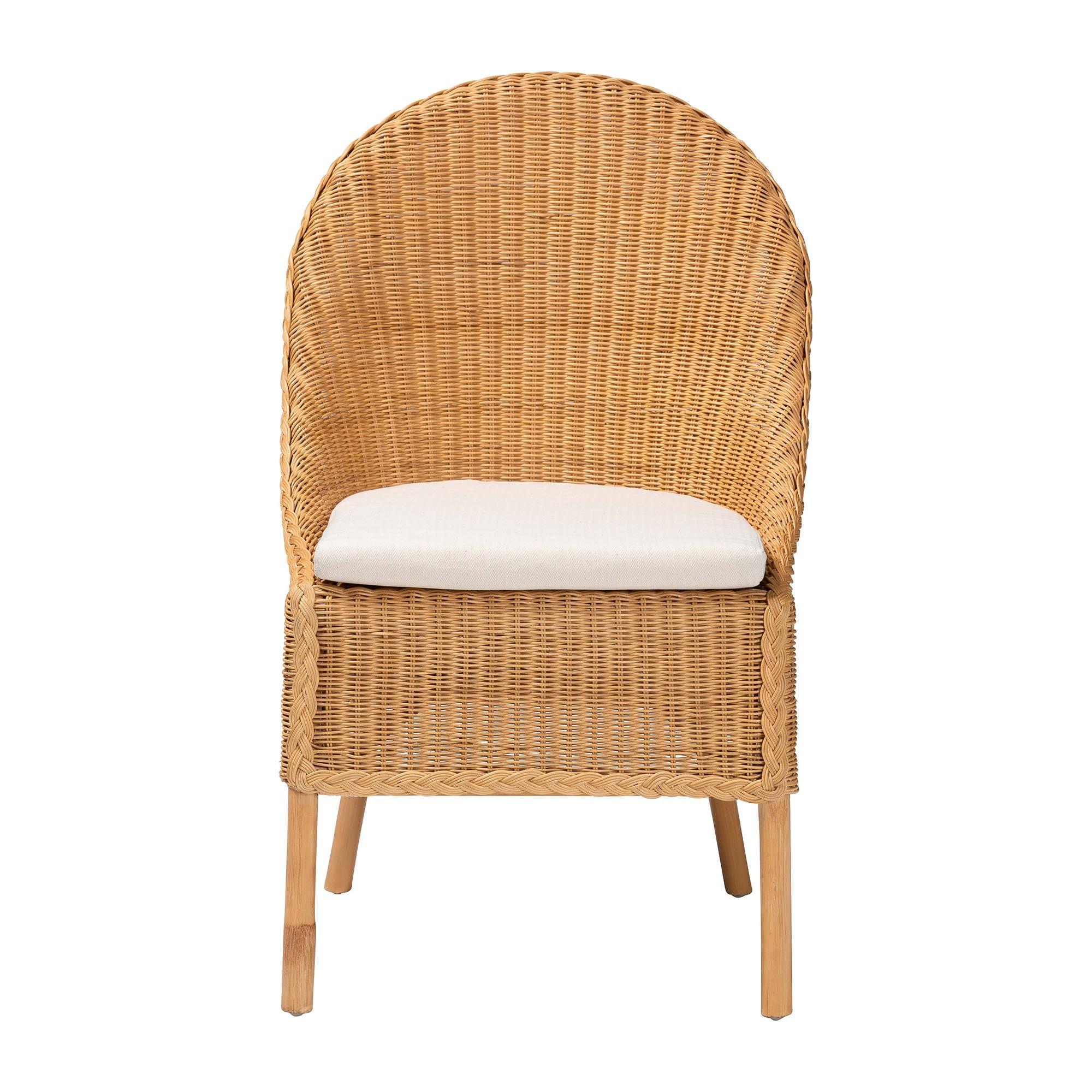 bali & pari Camelia Bohemian Light Honey Rattan Dining Chair