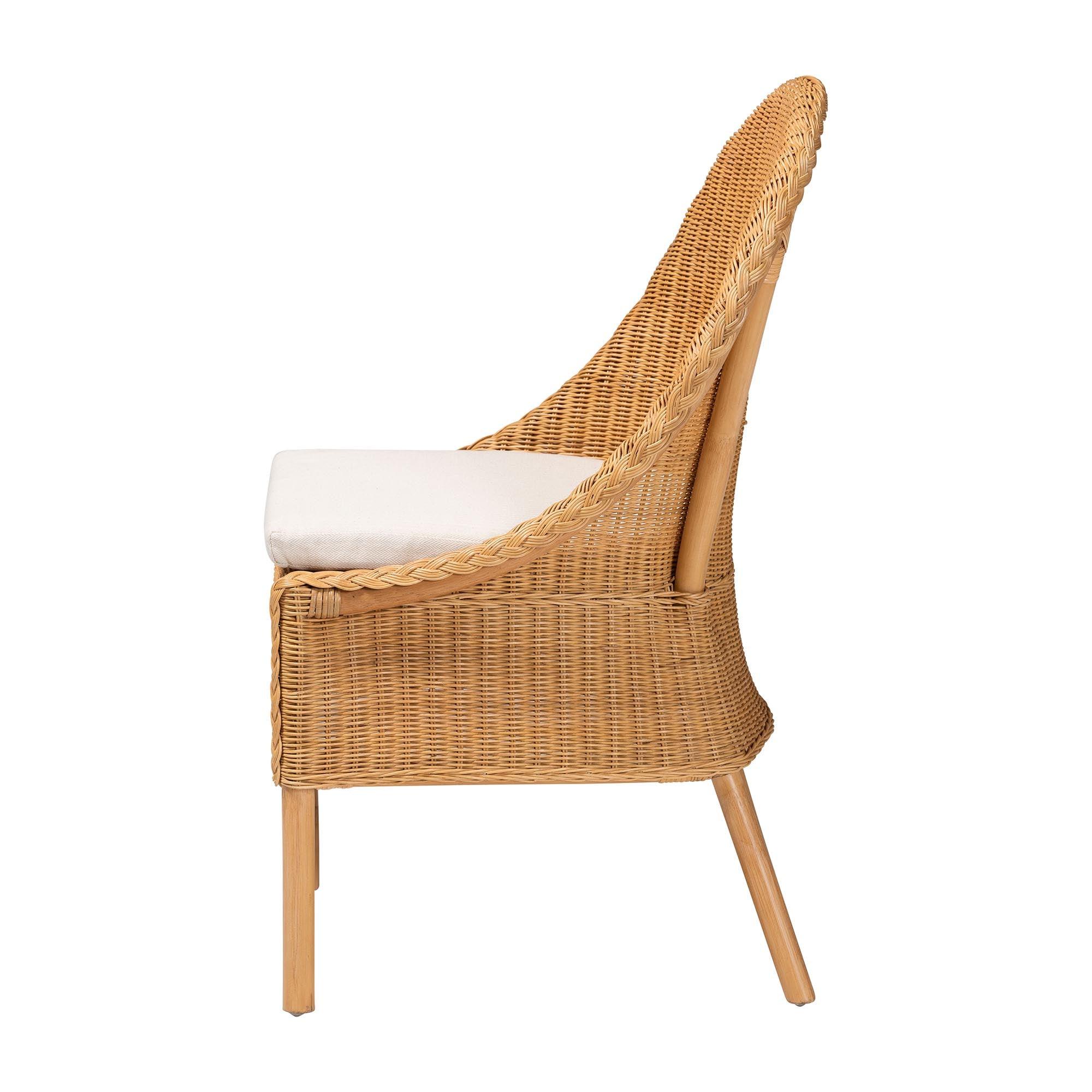 bali & pari Camelia Bohemian Light Honey Rattan Dining Chair