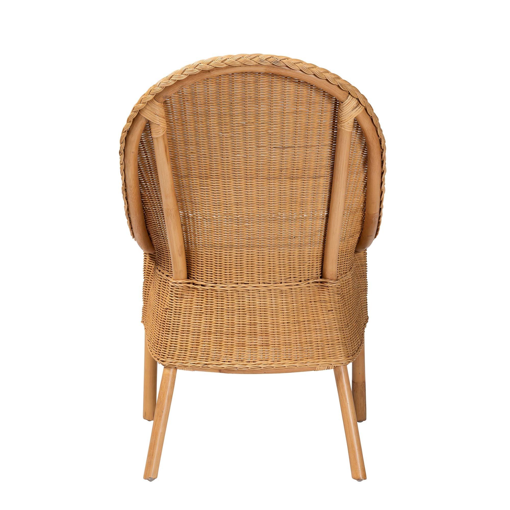 bali & pari Camelia Bohemian Light Honey Rattan Dining Chair