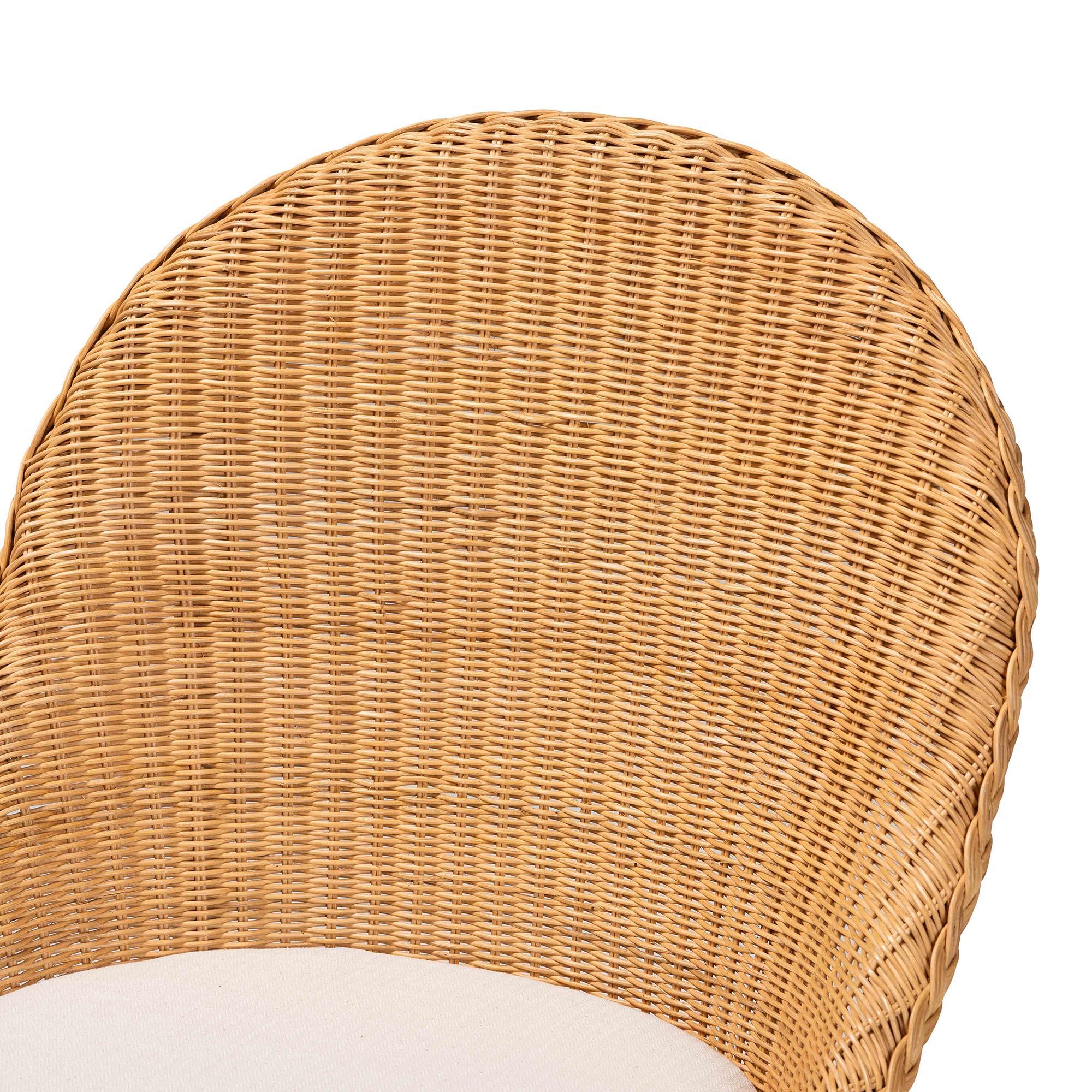 bali & pari Camelia Bohemian Light Honey Rattan Dining Chair