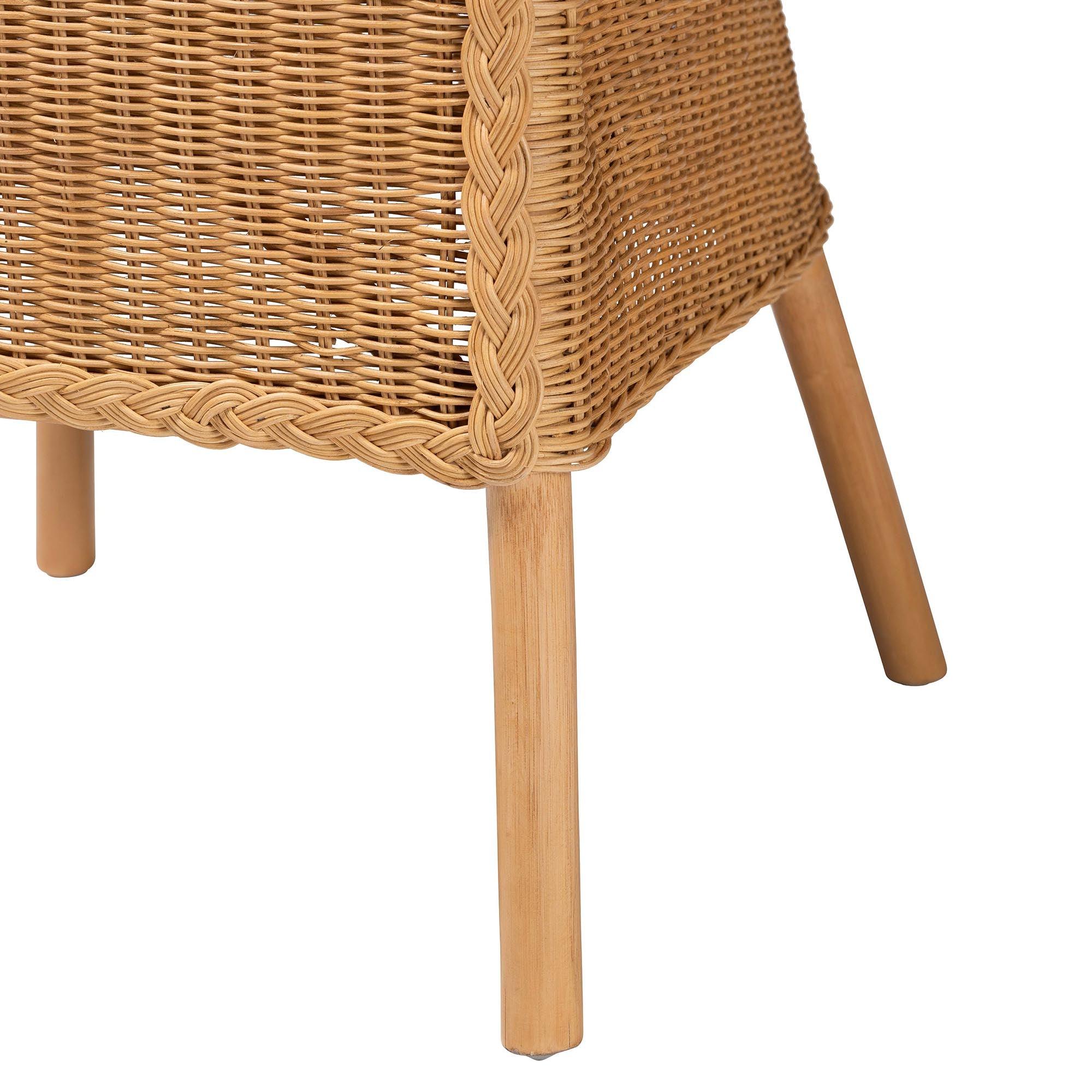 bali & pari Camelia Bohemian Light Honey Rattan Dining Chair