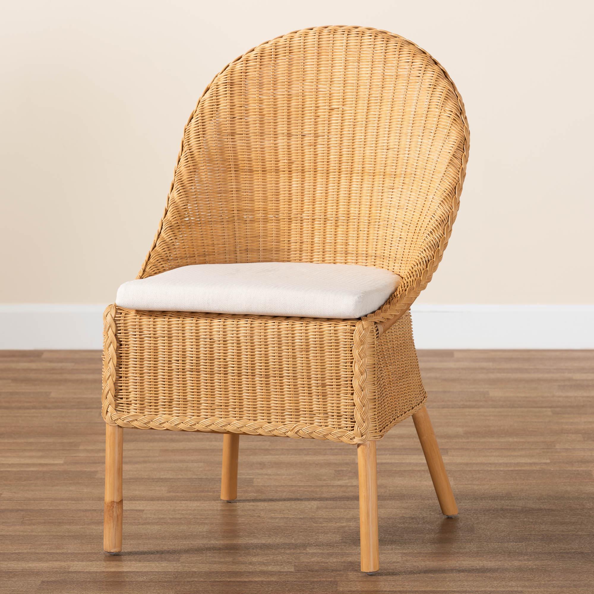 bali & pari Camelia Bohemian Light Honey Rattan Dining Chair