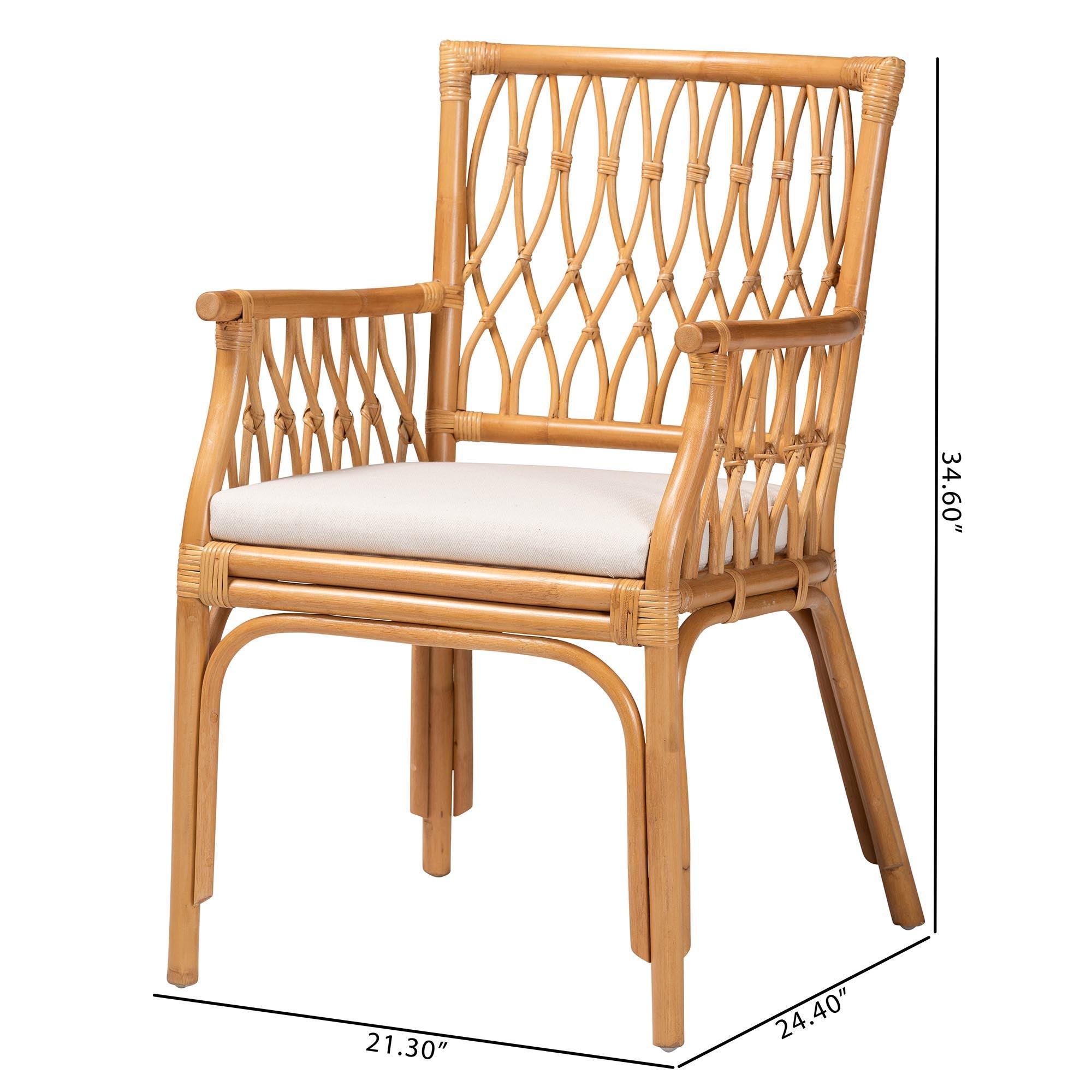 bali & pari Maisa Bohemian Light Honey Rattan Arm Chair