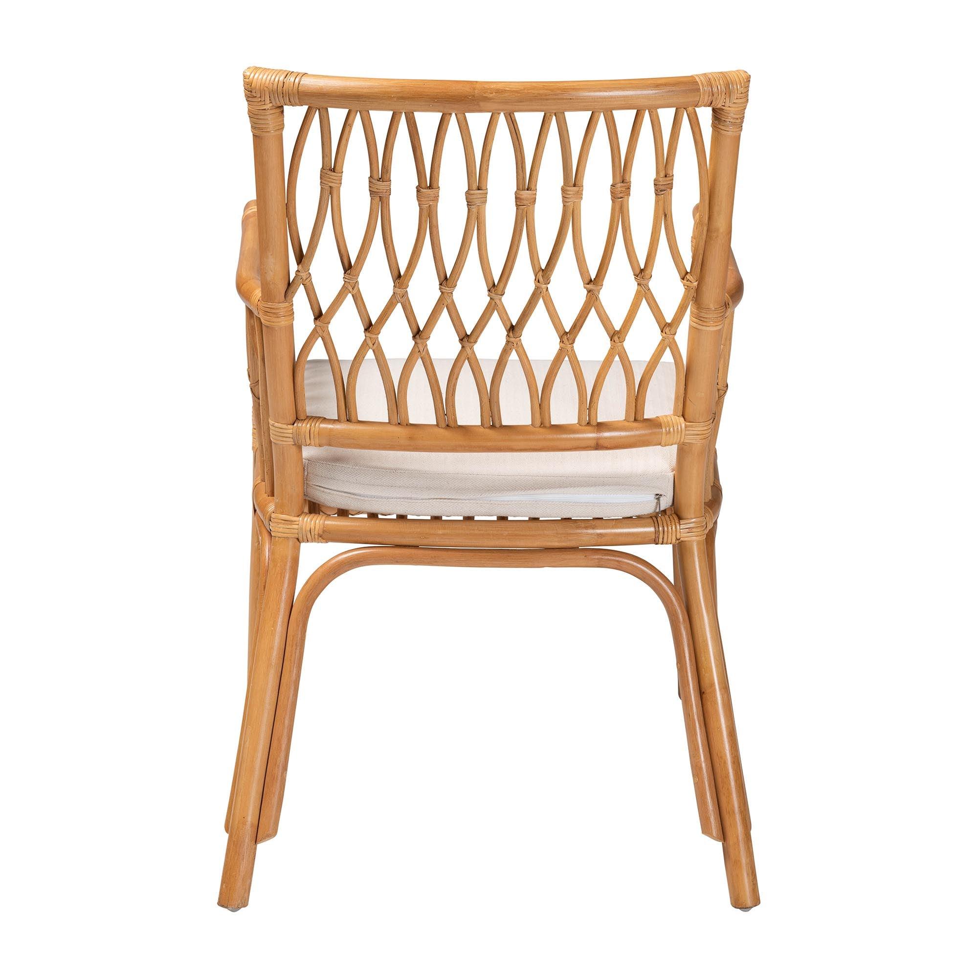 bali & pari Maisa Bohemian Light Honey Rattan Arm Chair