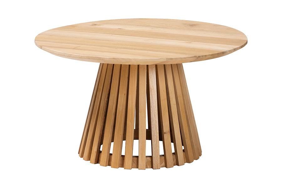 bali & pari Caribic Modern Slatted Acacia Wood Coffee Table