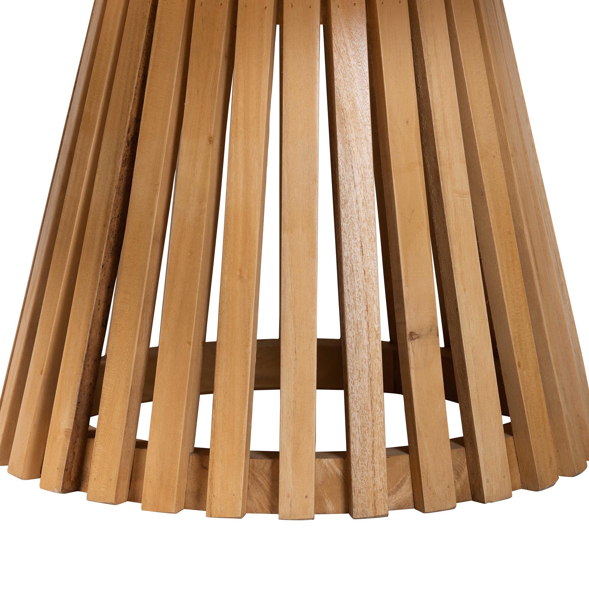 bali & pari Caribic Modern Slatted Acacia Wood Coffee Table