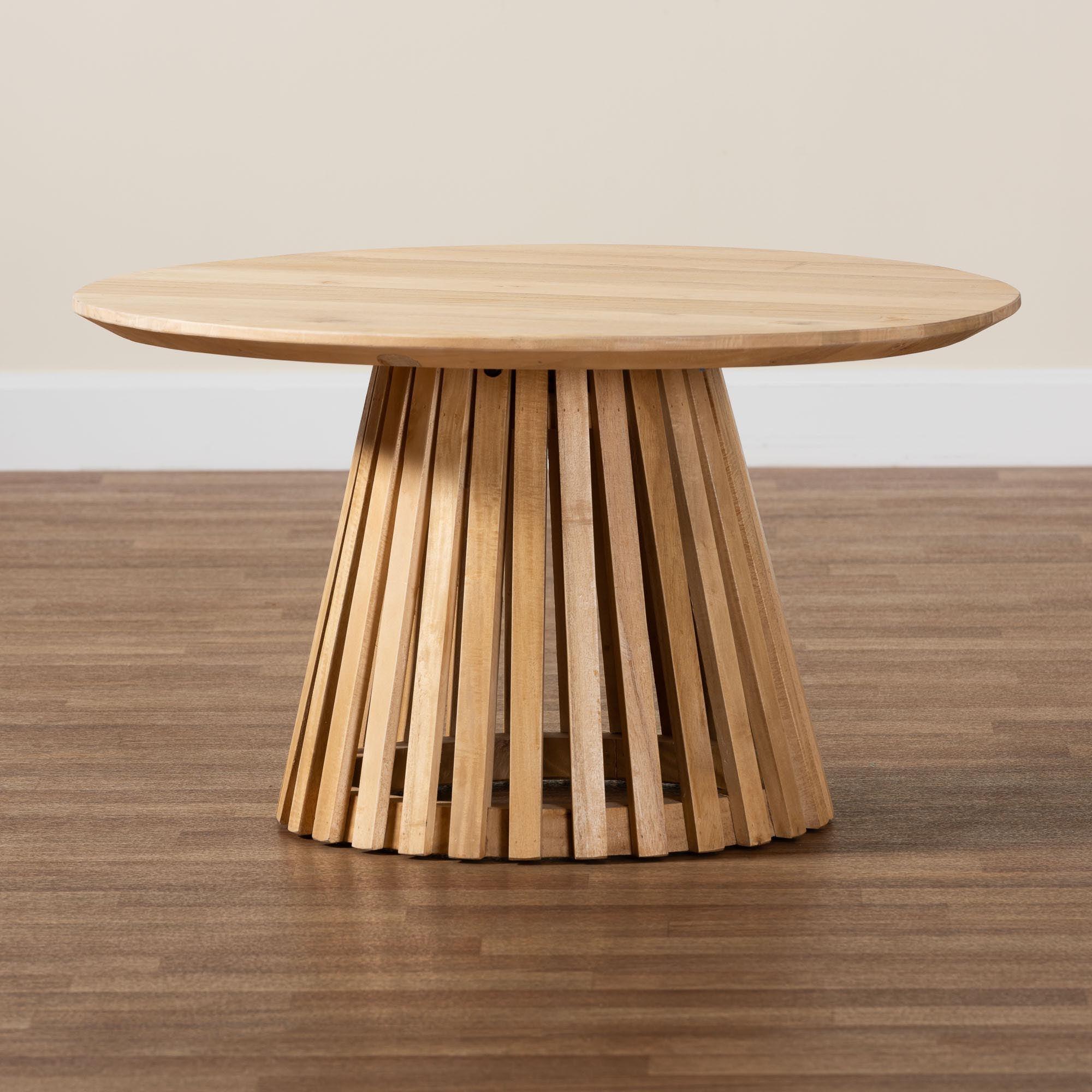 bali & pari Caribic Modern Slatted Acacia Wood Coffee Table