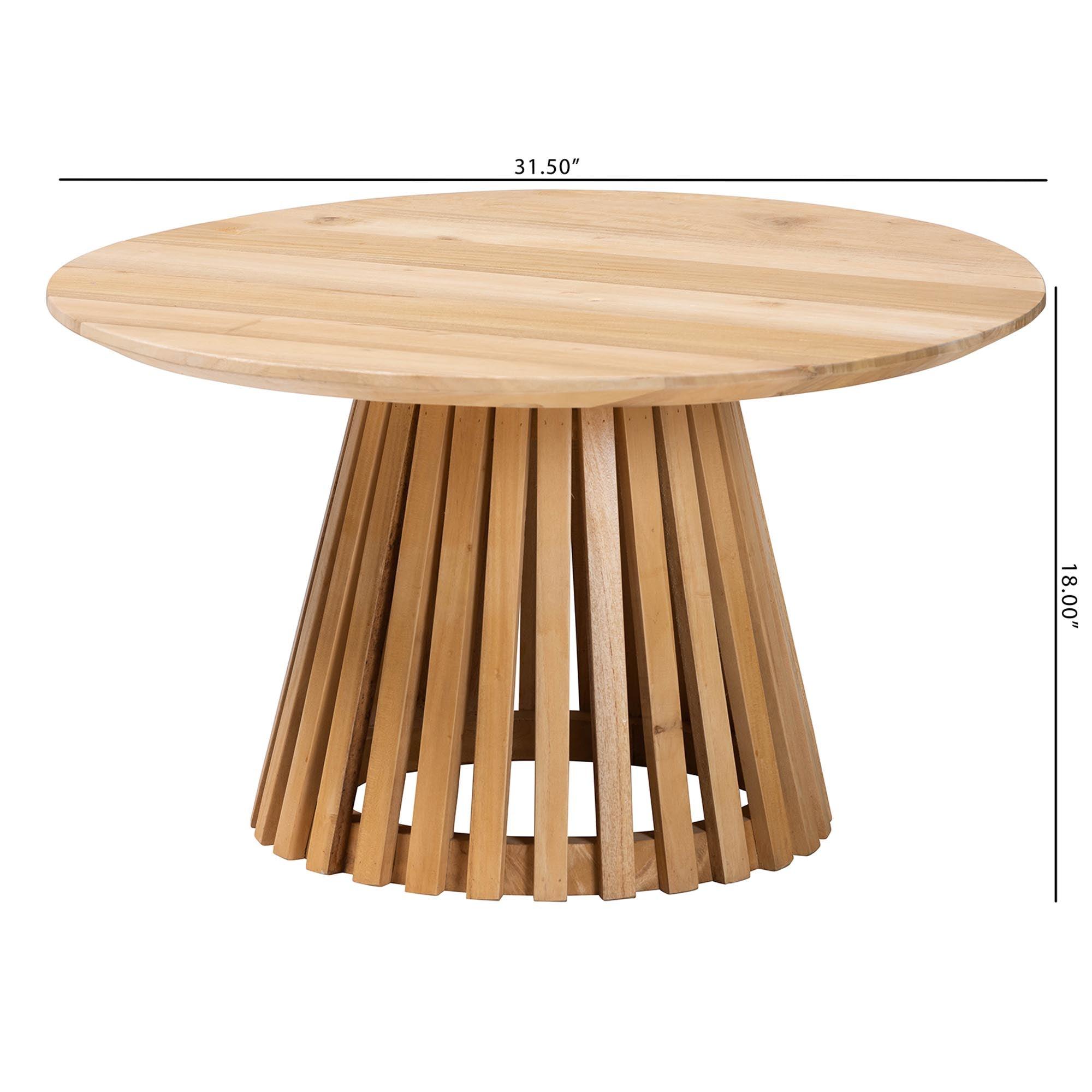 bali & pari Caribic Modern Slatted Acacia Wood Coffee Table