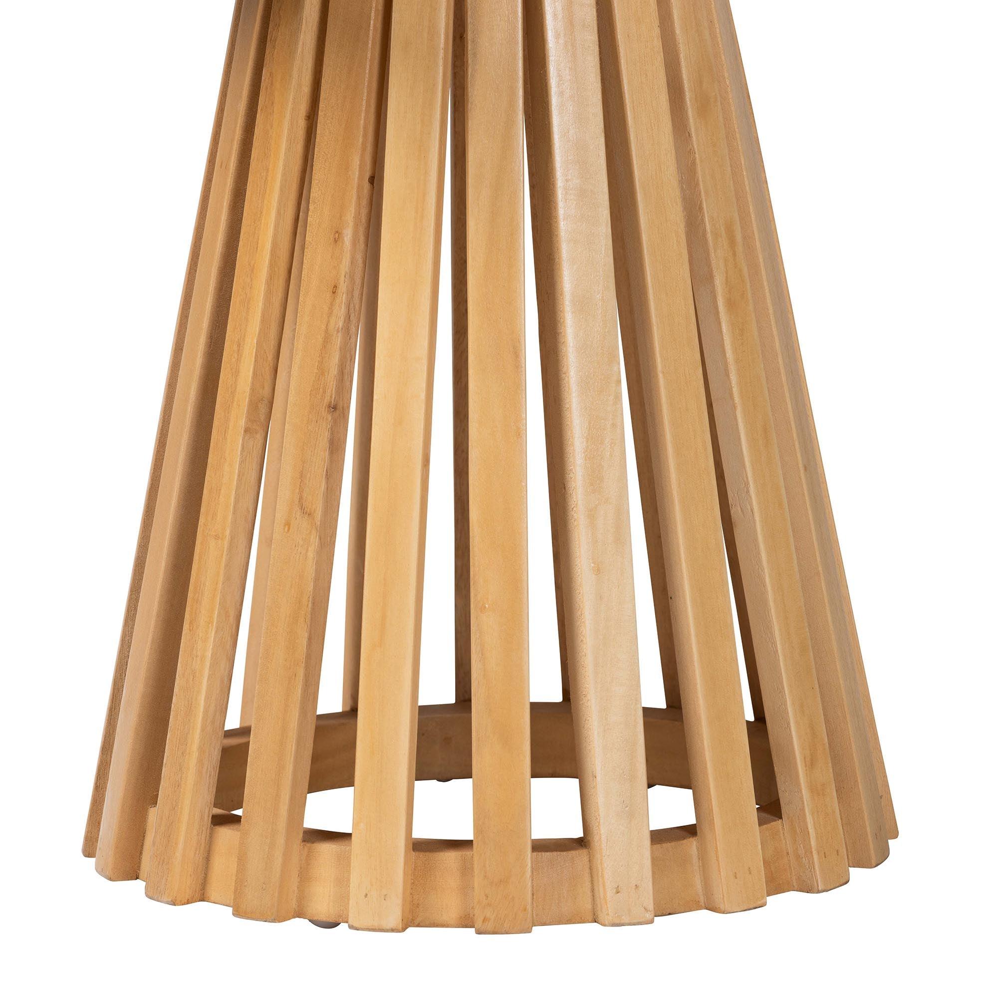 bali & pari Caribic Modern Slatted Acacia Wood End Table