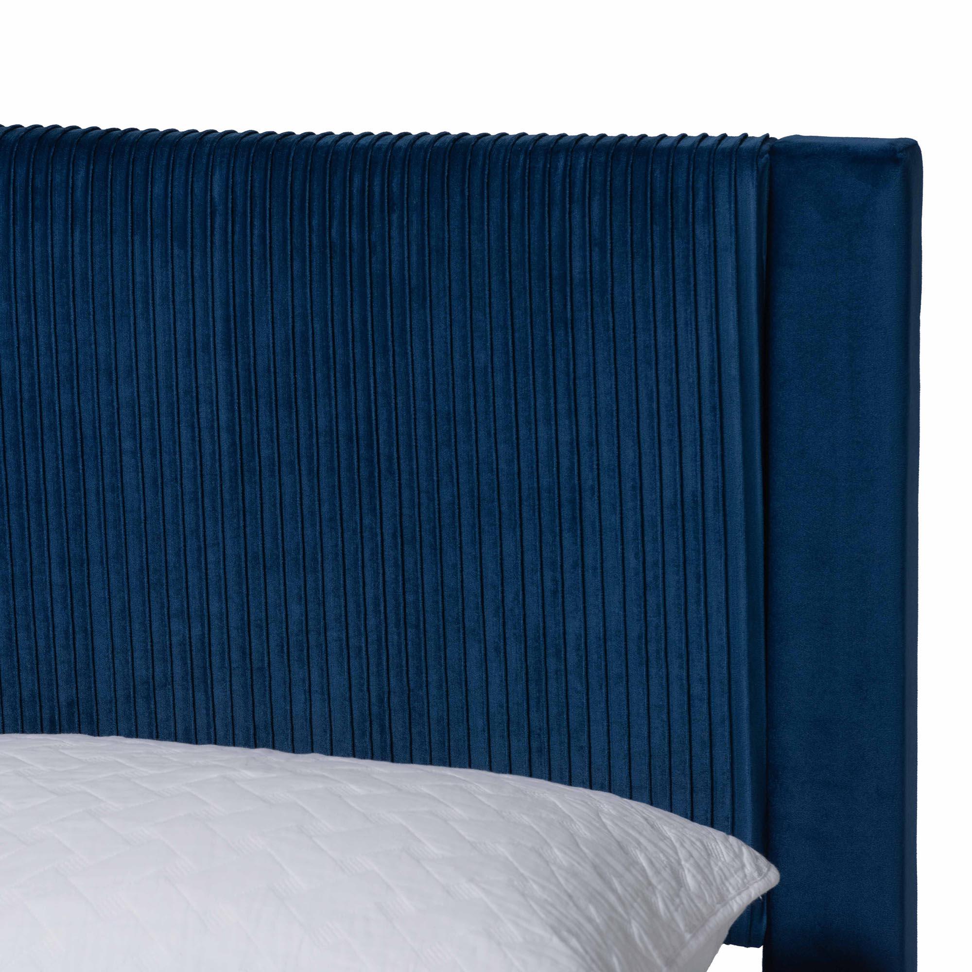 Elora Modern Pleated Velvet Storage Bed