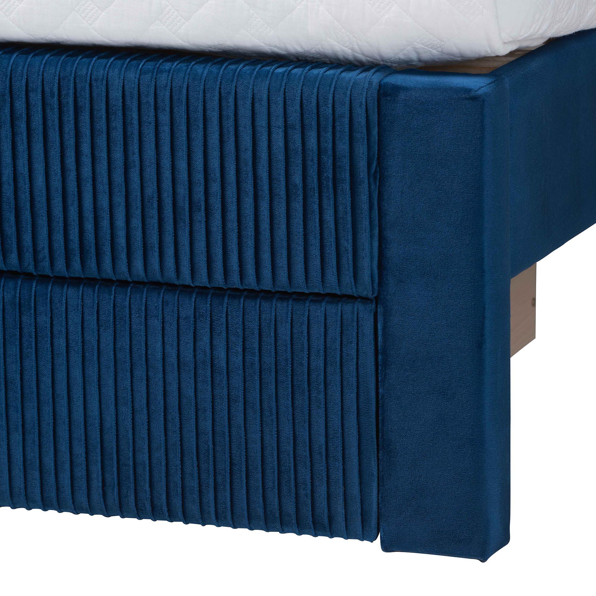 Elora Modern Pleated Velvet Storage Bed