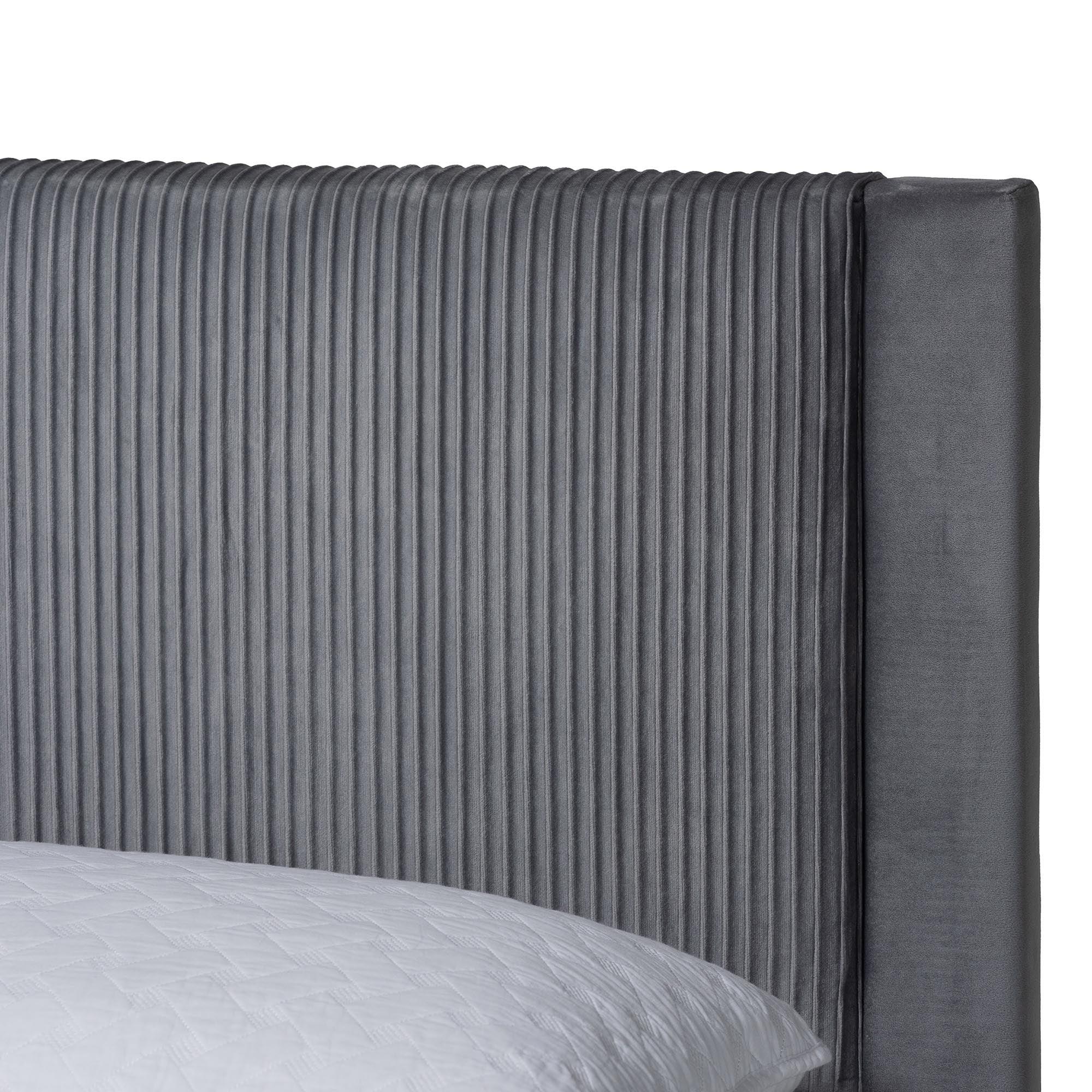 Elora Modern Pleated Velvet Storage Bed