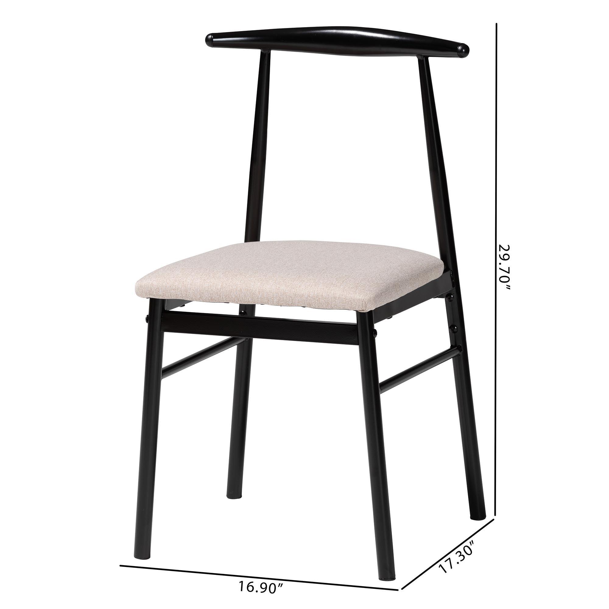 Arnold Modern Industrial Fabric and Metal Dining Chair