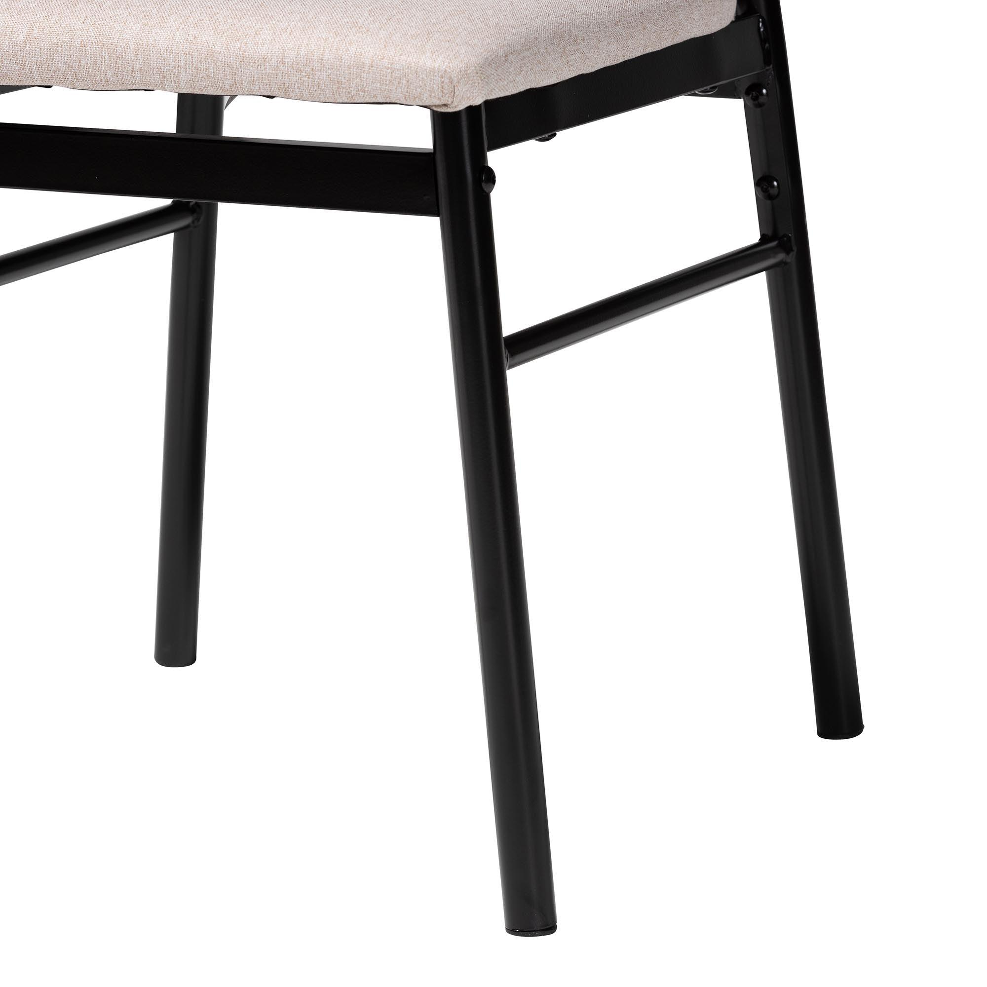 Arnold Modern Industrial Fabric and Metal Dining Set