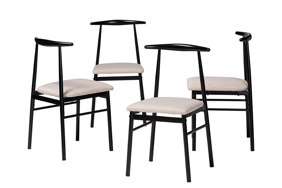 Arnold Modern Industrial Fabric and Metal Dining Chair