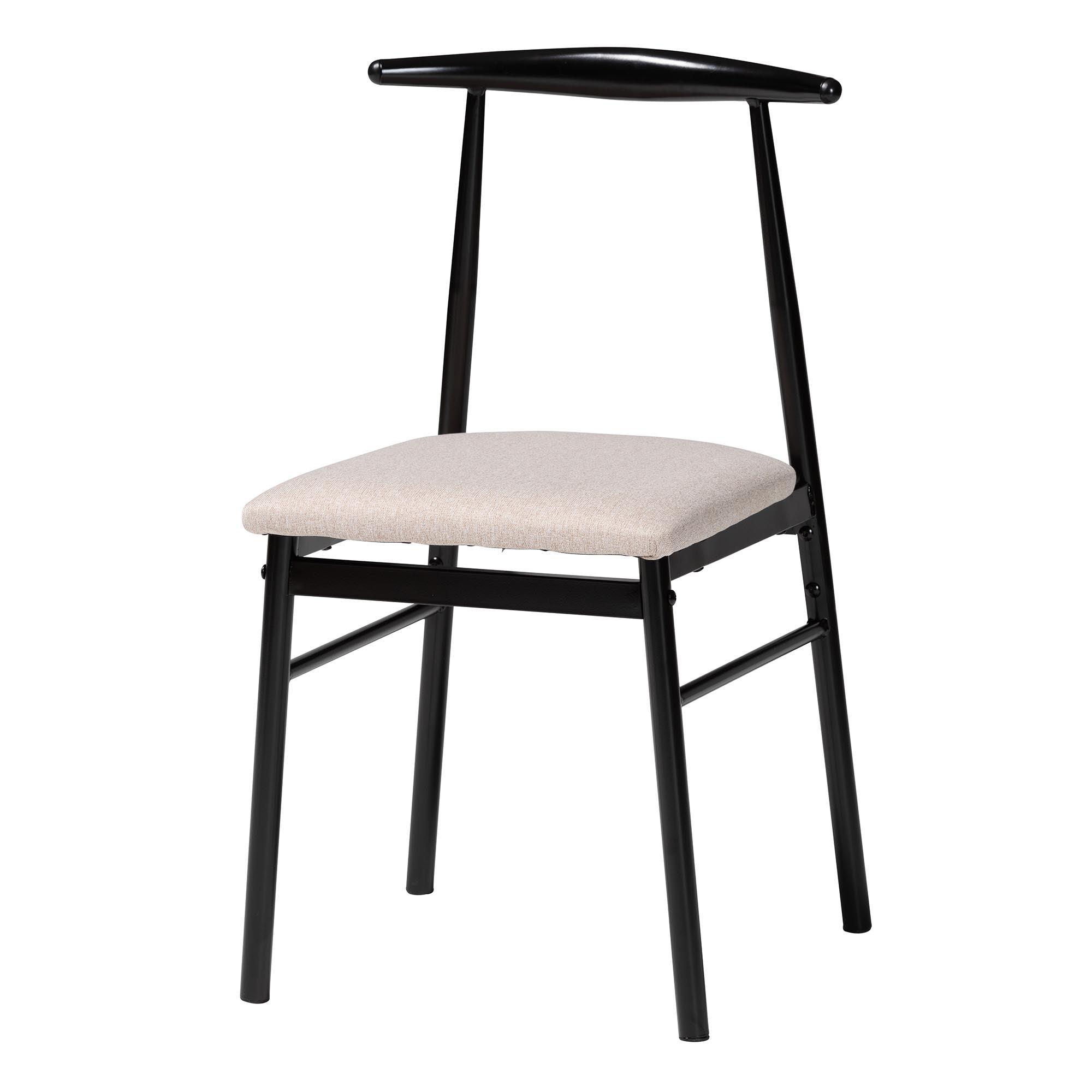 Arnold Modern Industrial Fabric and Metal Dining Chair