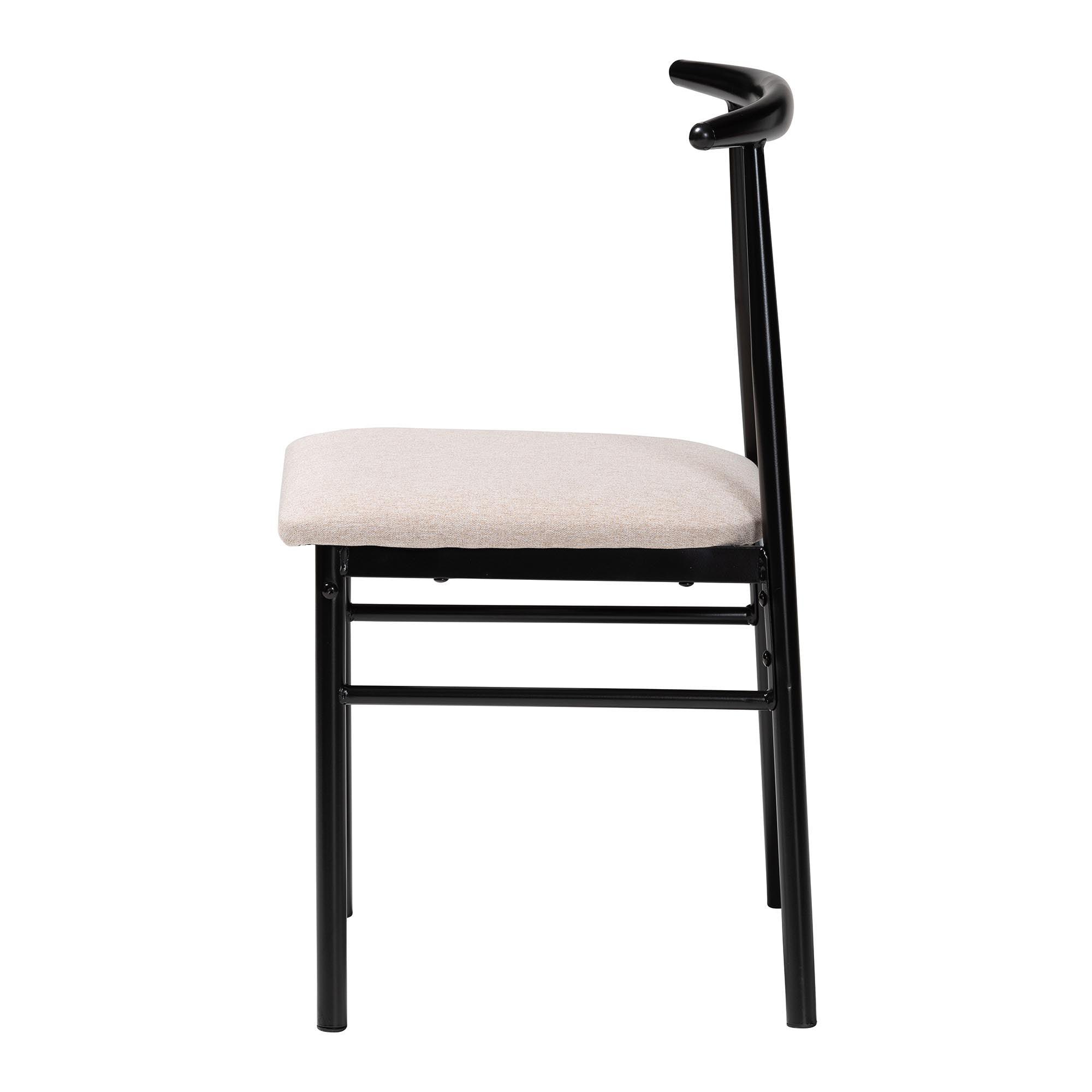 Arnold Modern Industrial Fabric and Metal Dining Chair