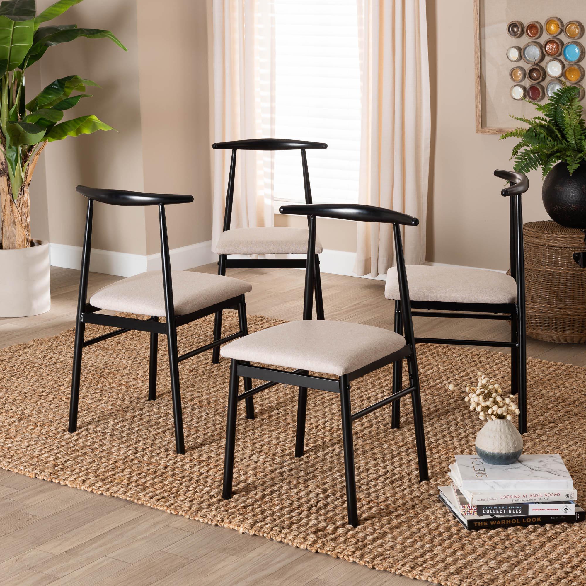 Arnold Modern Industrial Fabric and Metal Dining Chair