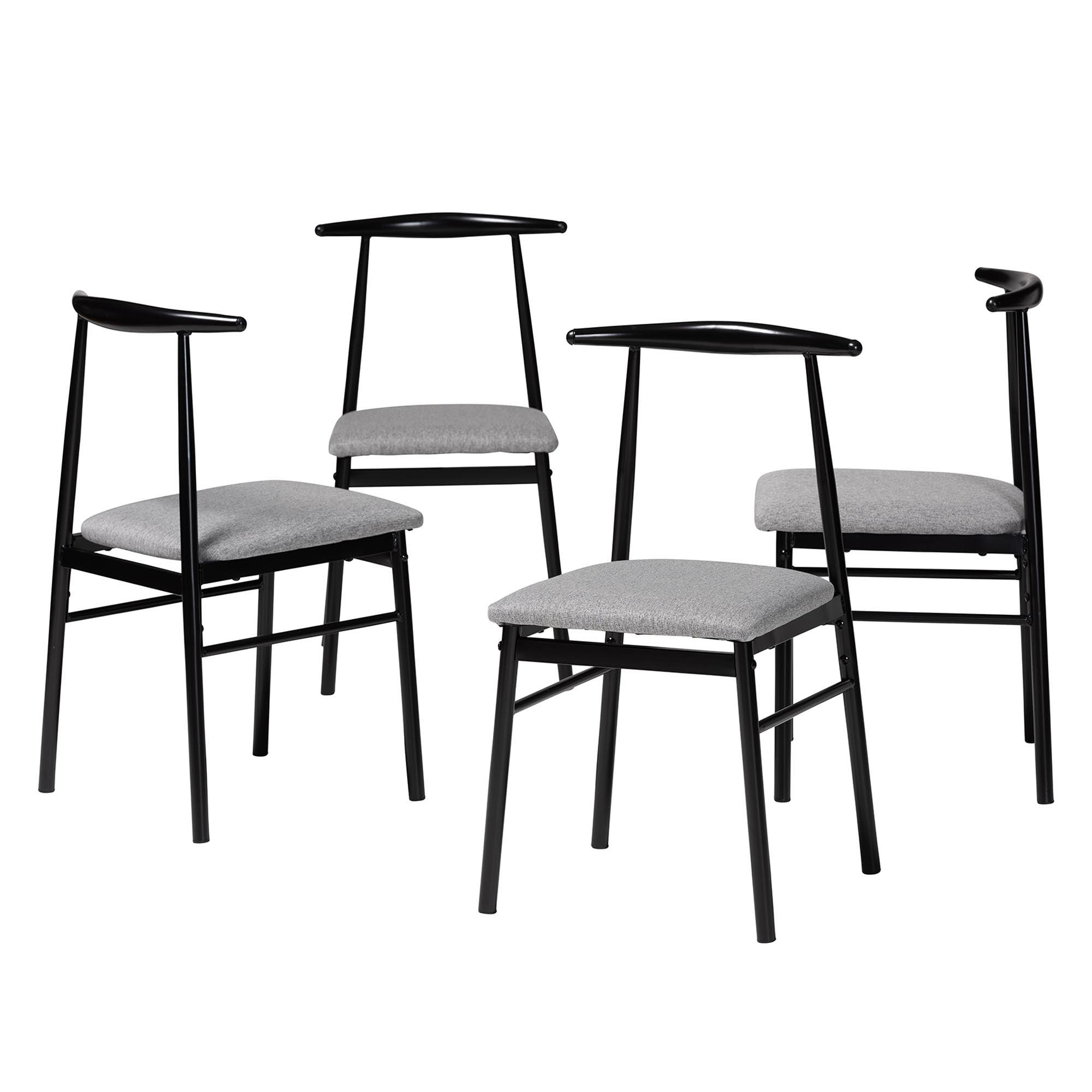 Arnold Modern Industrial Fabric and Metal Dining Chair