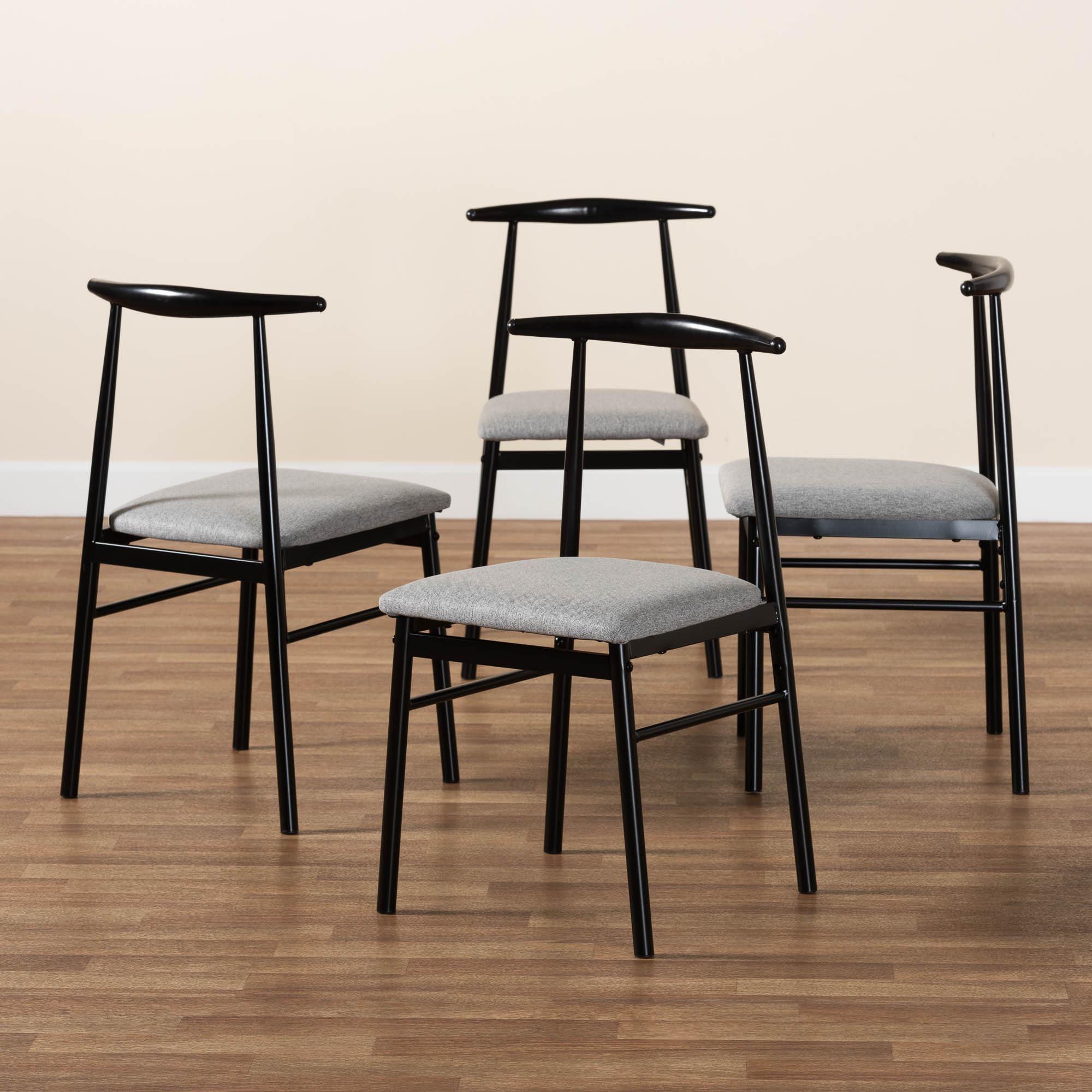 Arnold Modern Industrial Fabric and Metal Dining Chair