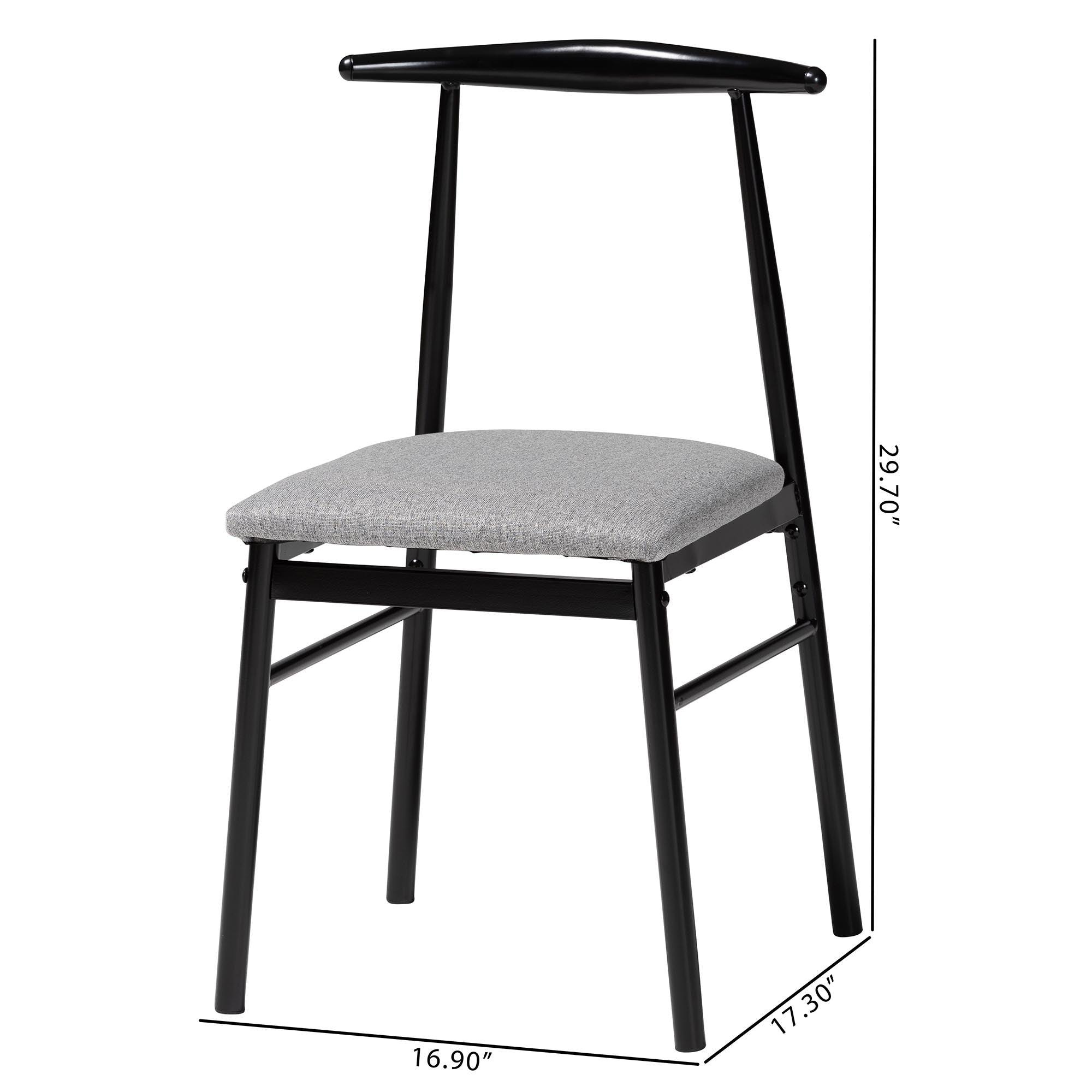 Arnold Modern Industrial Fabric and Metal Dining Chair