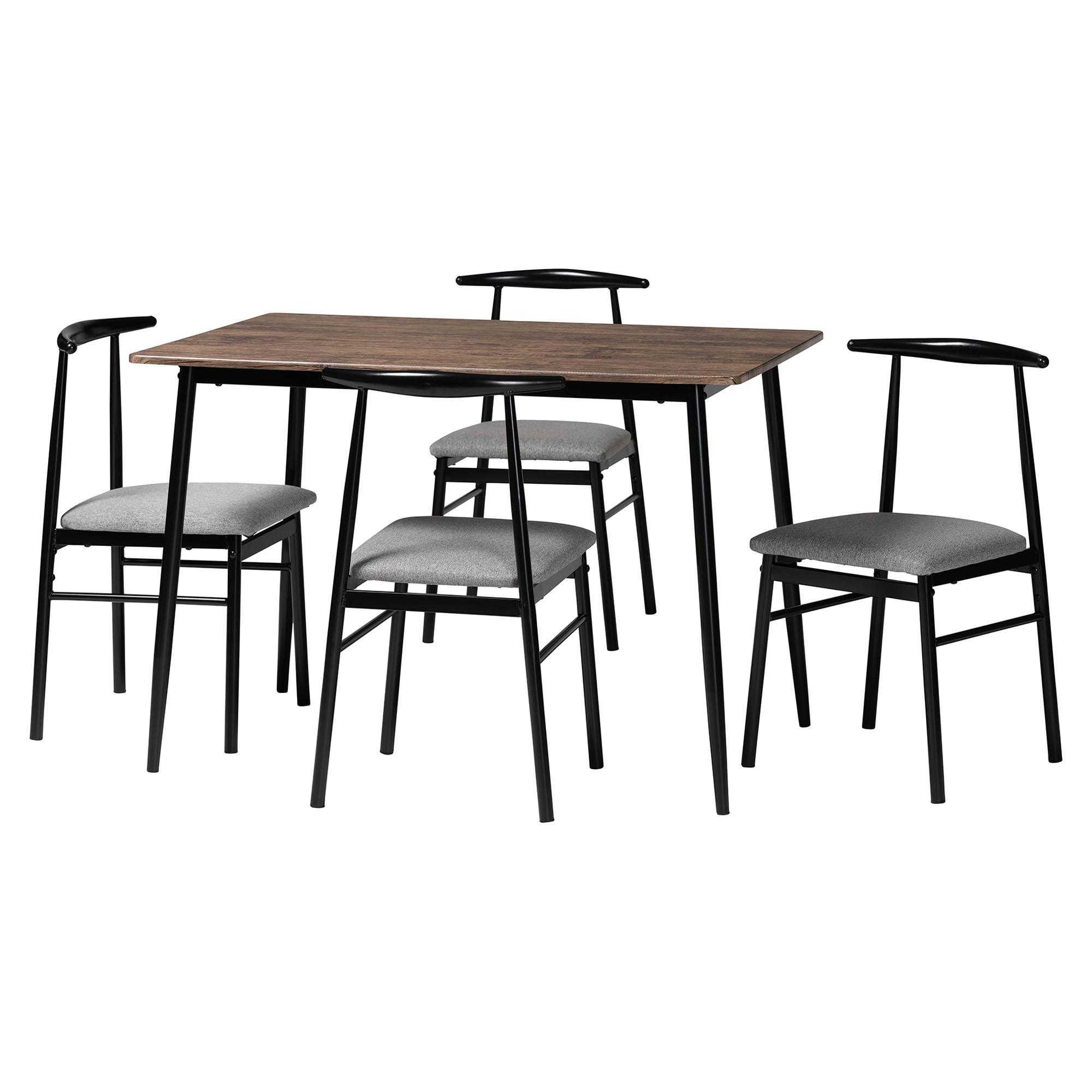 Arnold Modern Industrial Fabric and Metal Dining Set