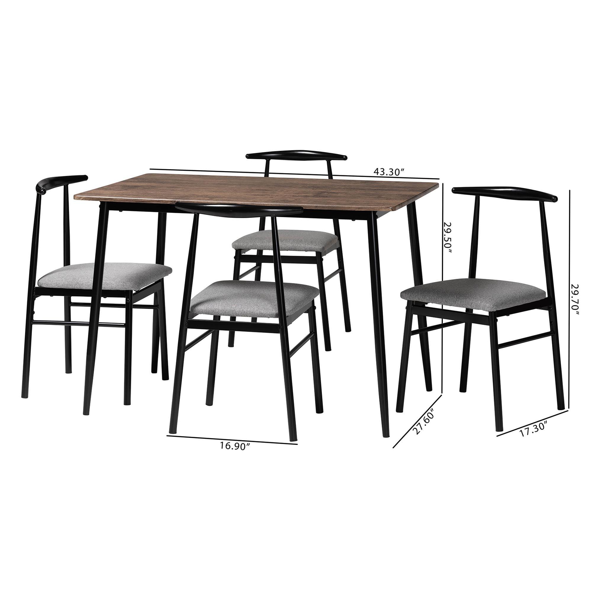 Arnold Modern Industrial Fabric and Metal Dining Set