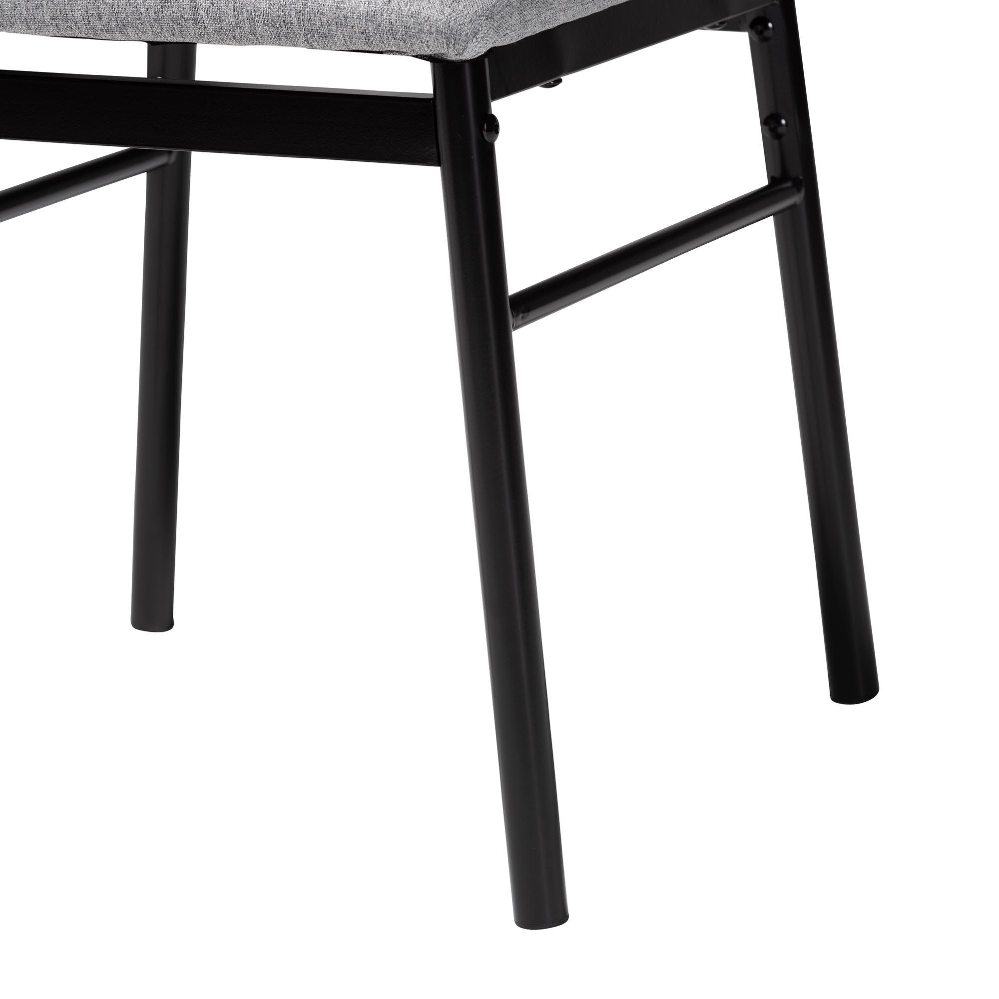 Arnold Modern Industrial Fabric and Metal Dining Set