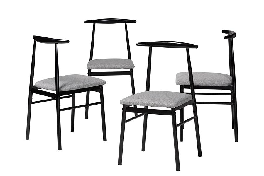 Arnold Modern Industrial Fabric and Metal Dining Chair